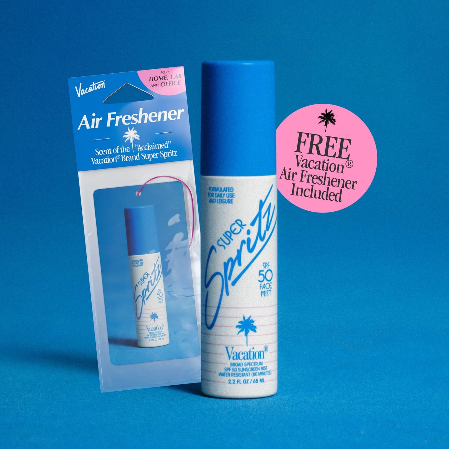 Vacation Super Spritz SPF 50 Face Mist & Air Freshener Bundle,2.2 Fl. Oz.