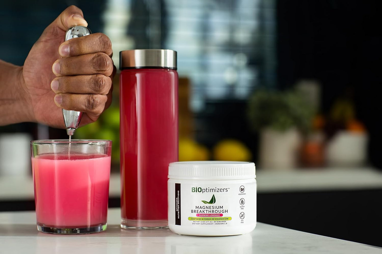 BiOptimizers Magnesium Breakthrough Drink Raspberry Lemonade – 6 oz
