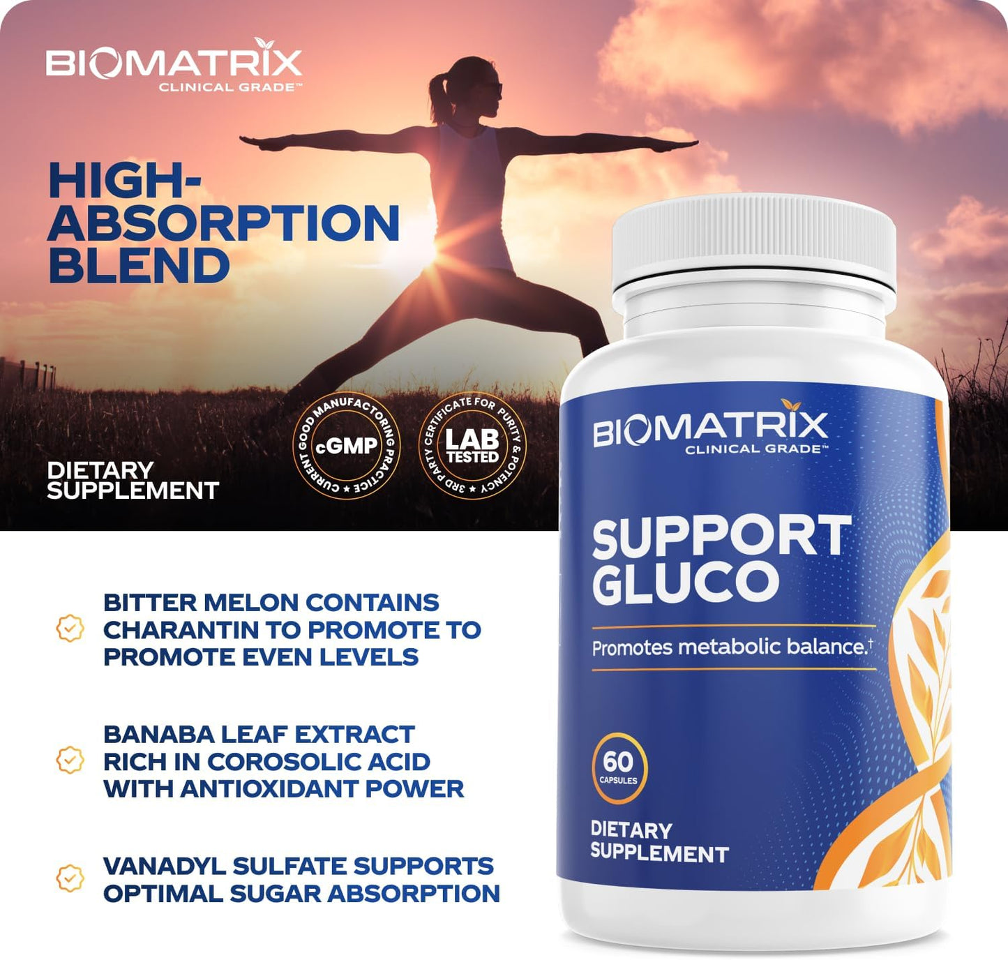 BioMatrix Metabolism Supplement for Men and Women, Cinnamon,60 Capsules