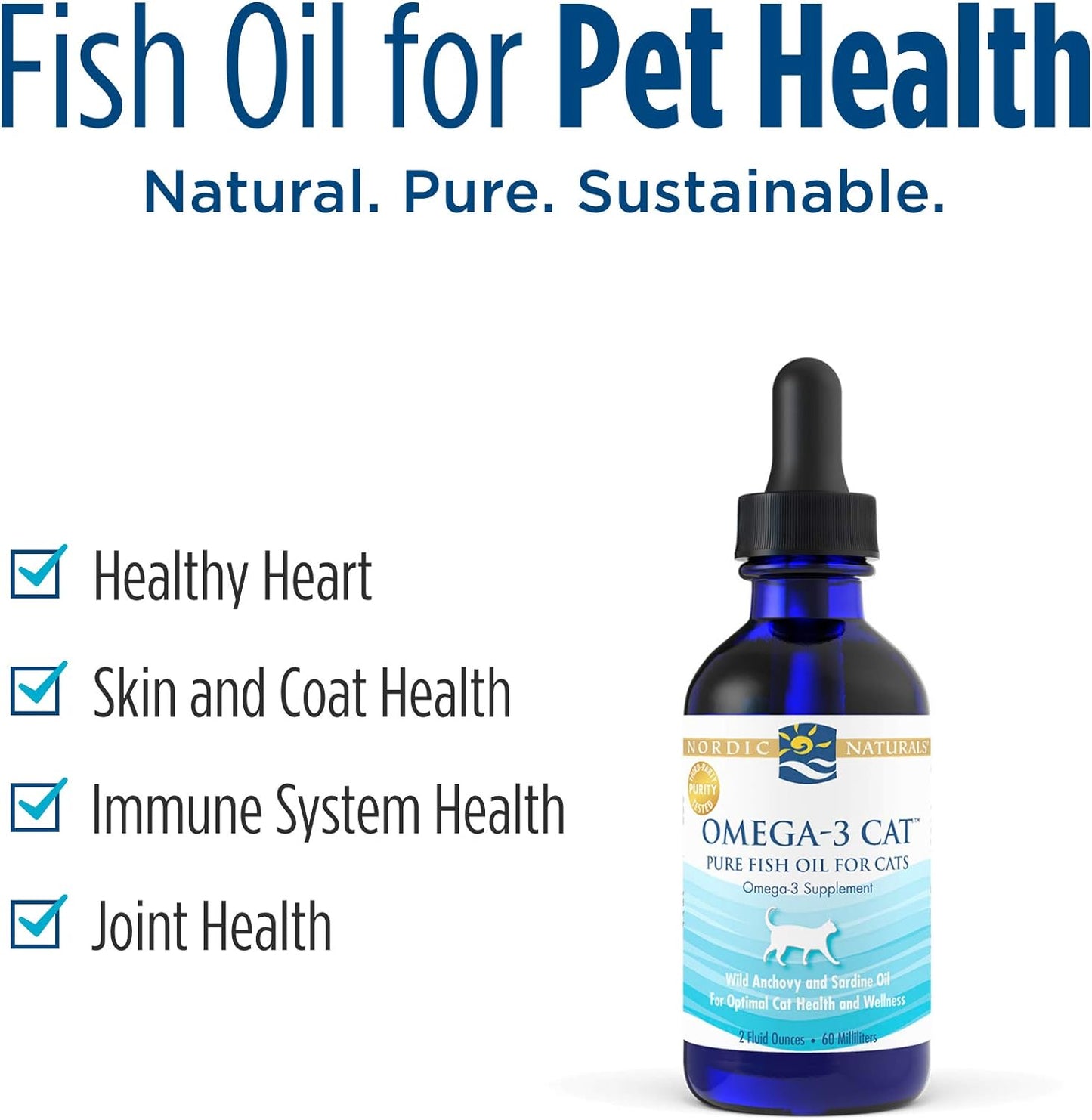Nordic Naturals Omega-3 Cat,- 304 mg with Fish Oil for Cats - 2 oz