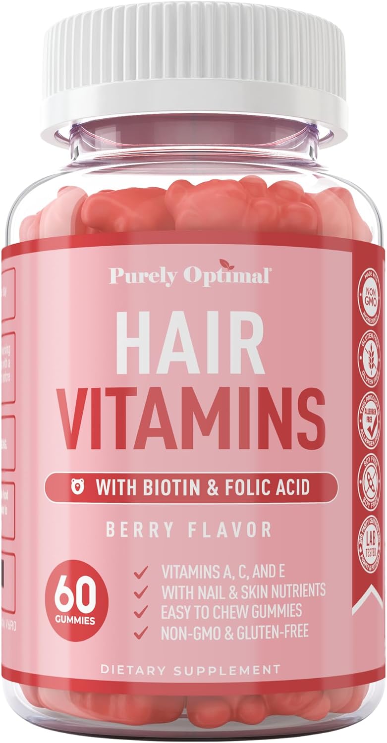 Premium Hair Vitamins Supplement Vitamins w/Biotin, - 60 Gummy
