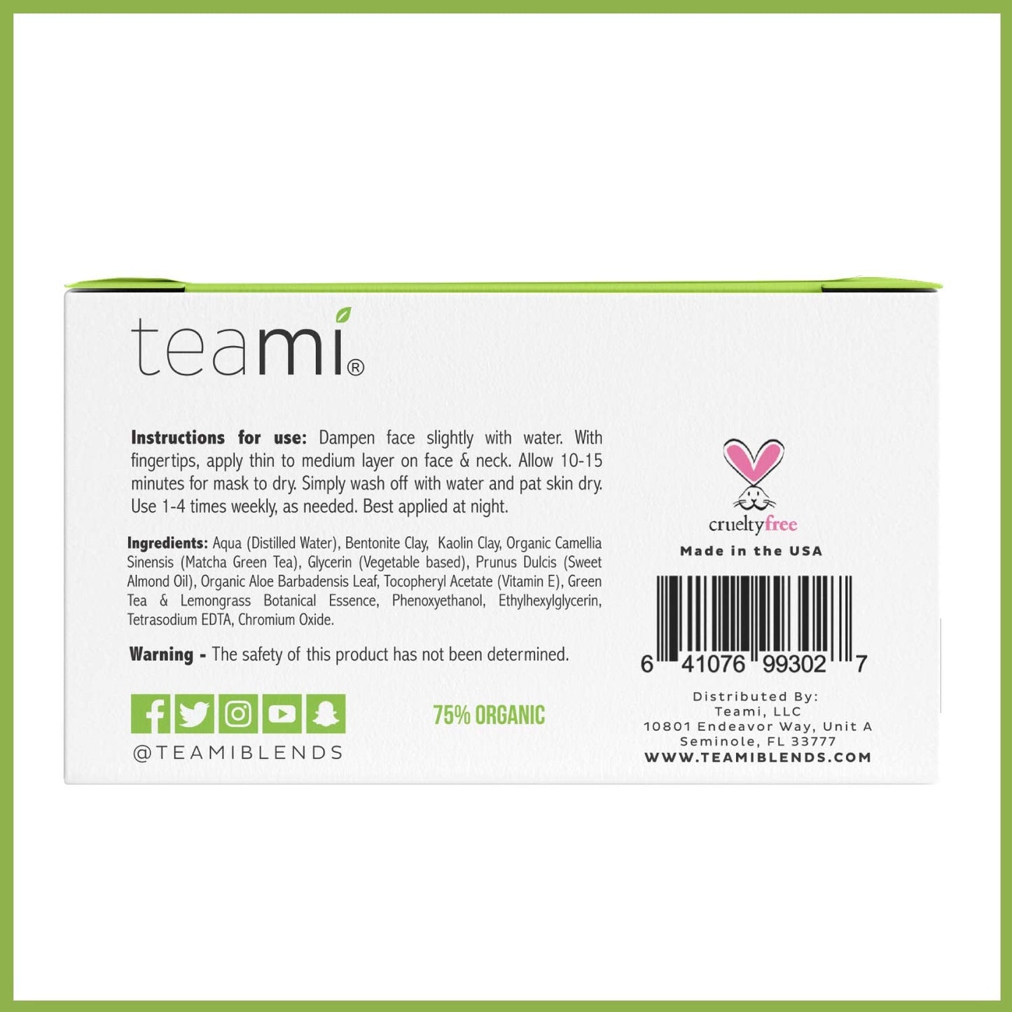 Teami Detox Face Mask for Hydraiting, Moisturizing & Purifying, Blackhead