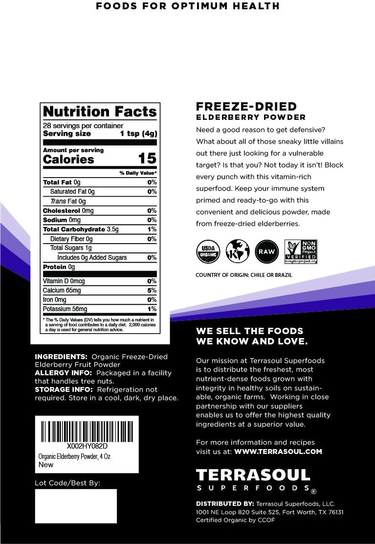 Terrasoul Superfoods Organic Elderberry Powder