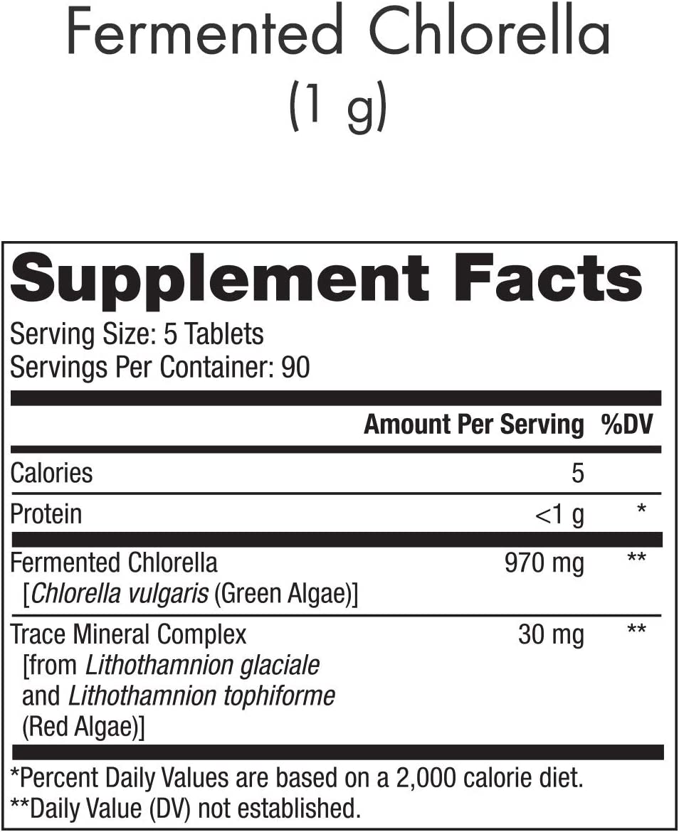 Dr. Mercola, Fermented Chlorella Dietary Supplement, 90 Servings (450 Tablets), Non GMO, Soy-Free, Gluten Free