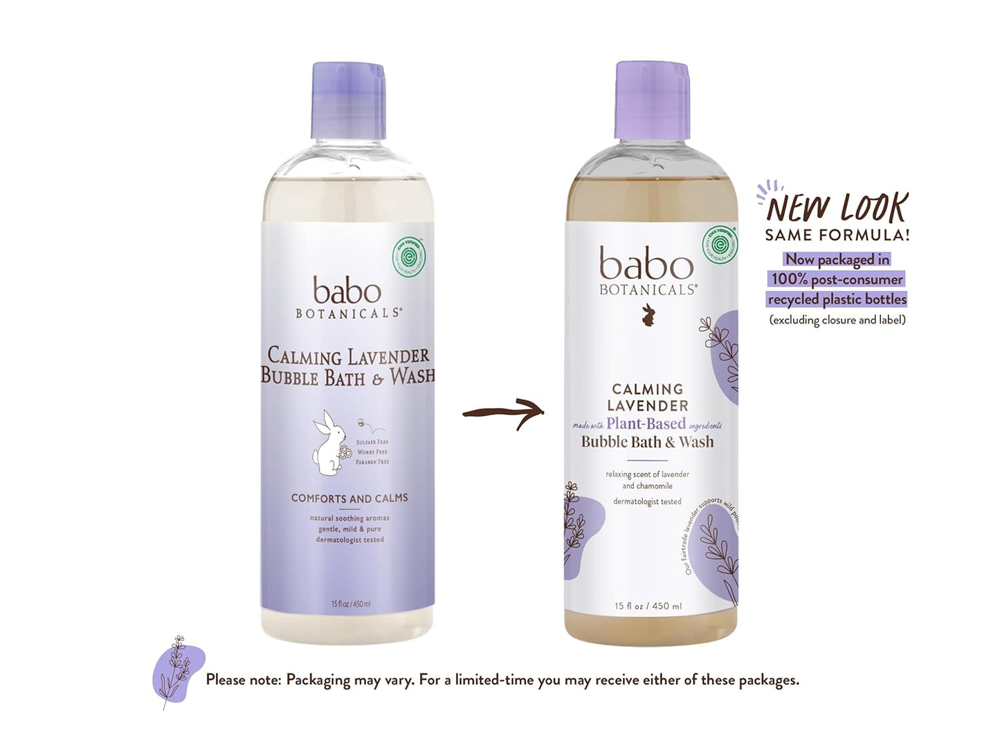 BABO Botanicals Calming Lavender 2-in-1 Bubble Bath & Wash - 15 fl oz