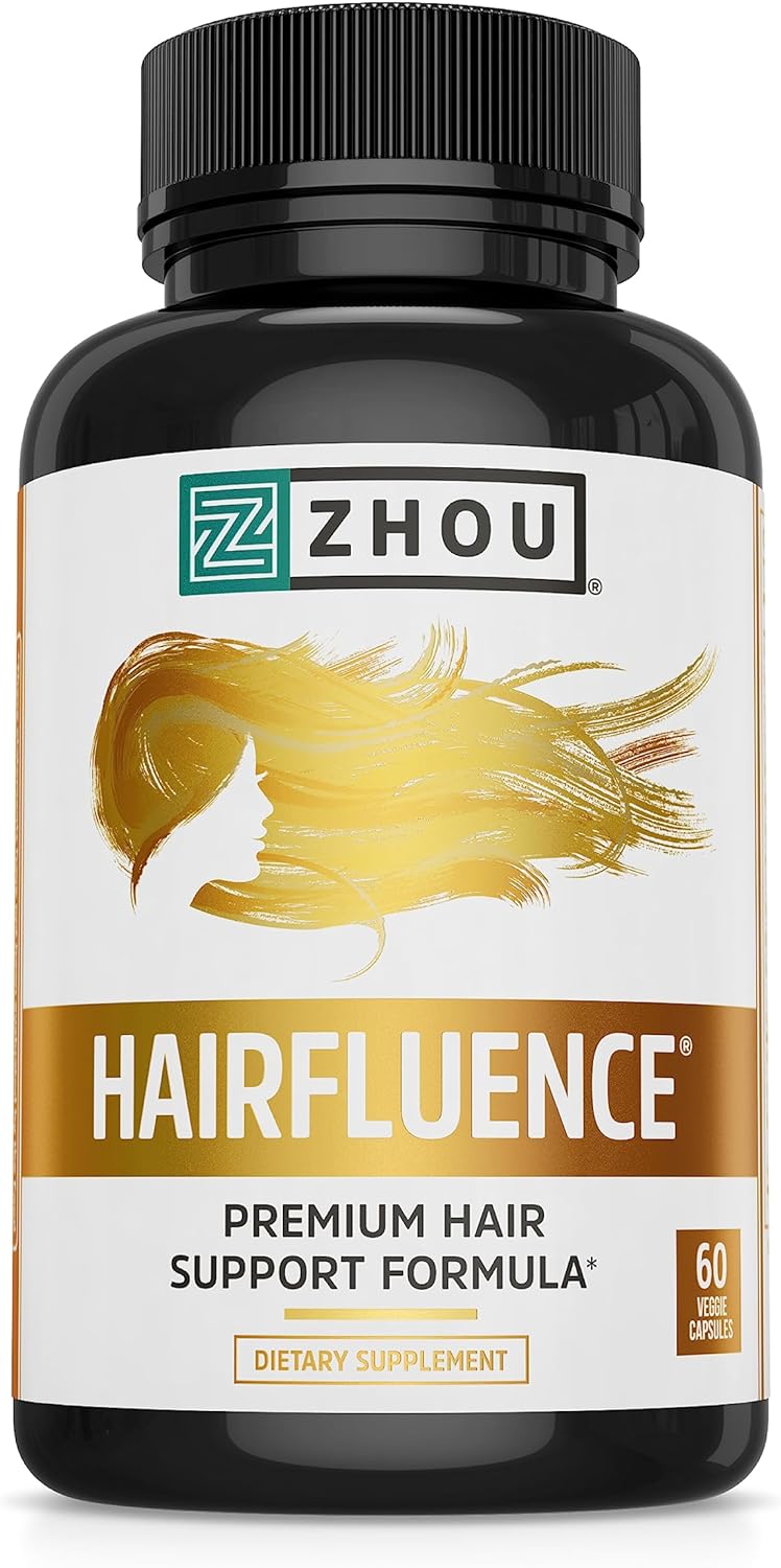 Zhou Hairfluence, Hair Growth Supplement with Biotin 60 Veg Caps