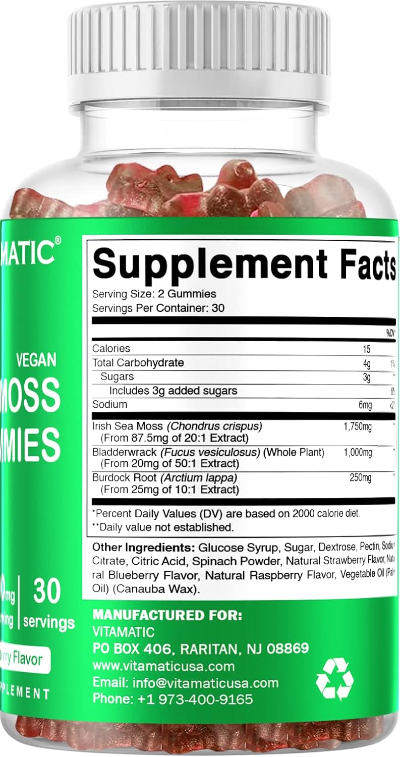 Vitamatic Irish Sea Moss - 60 Vegan Gummies