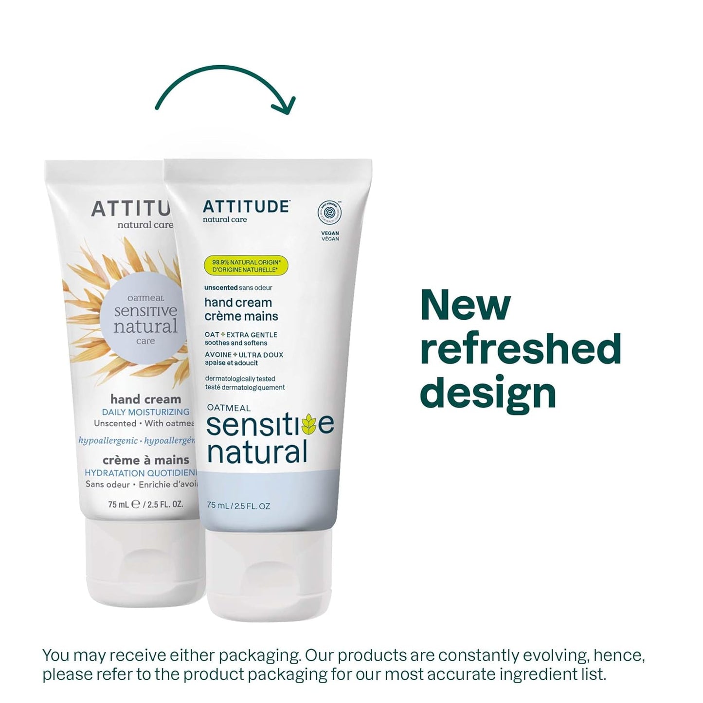 ATTITUDE Hand Cream for Sensitive Skin with Oat - 2.5 Fl Oz
