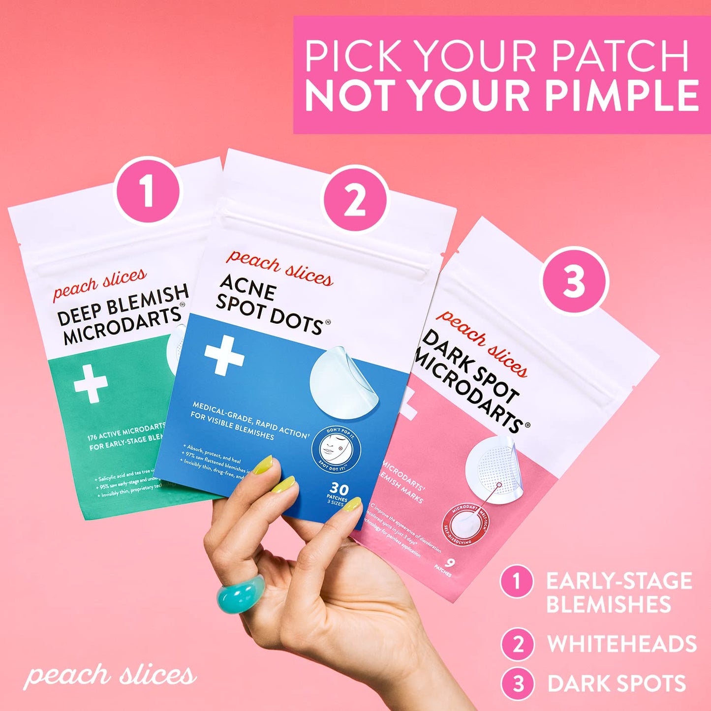 Peach Slices Acne Spot Dots Hydrocolloid Acne Patches For Zits, Blemishes 30 Count