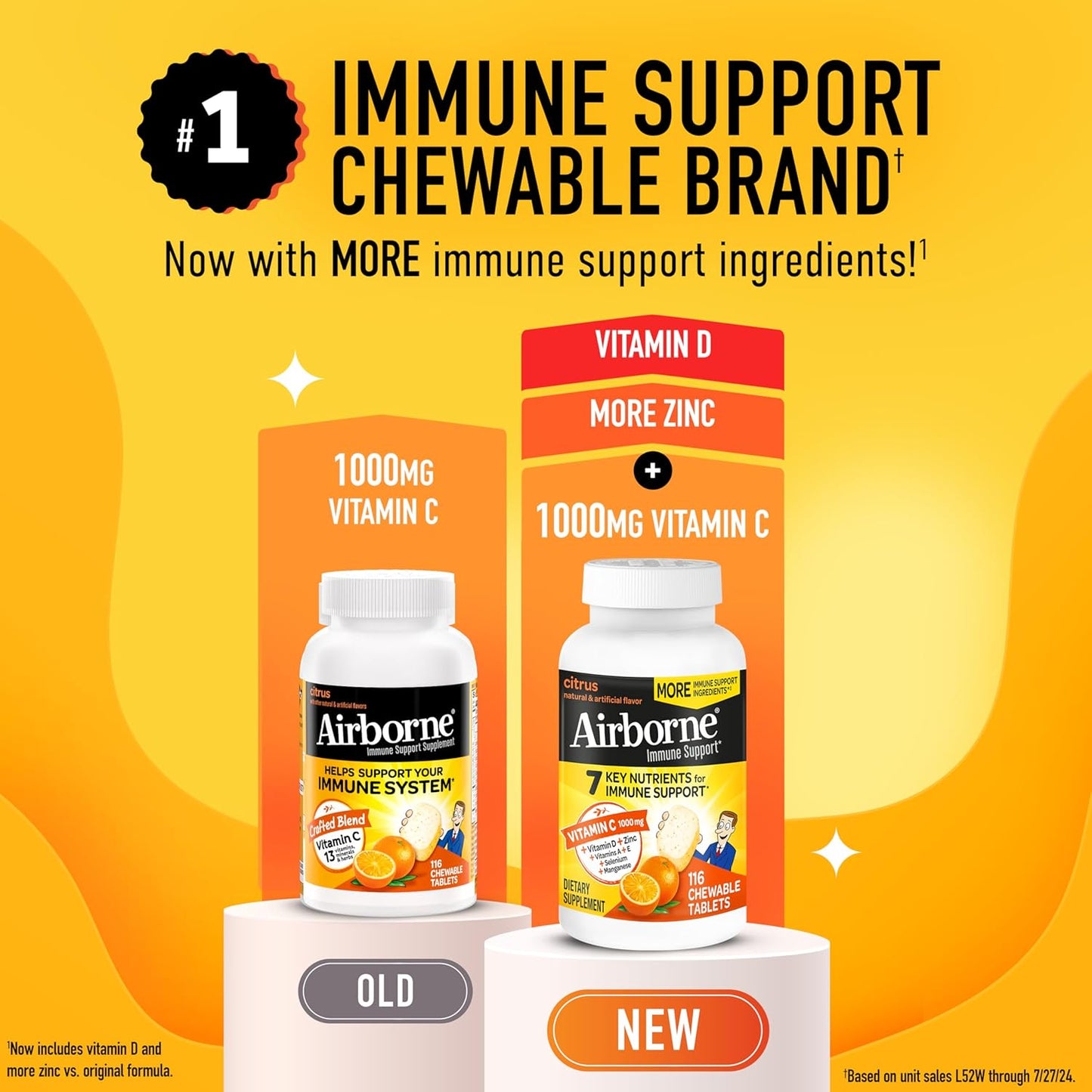 Airborne Vitamin C 1000mg - Citrus Chewable Tablets 116 Count