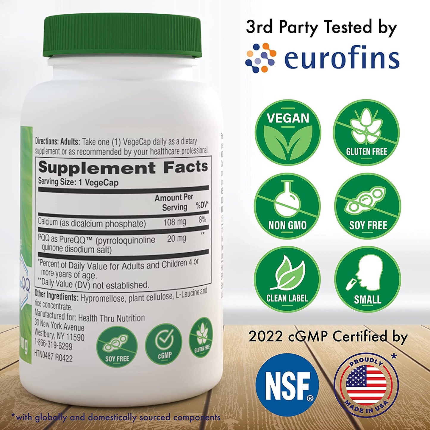 PQQ 20mg (Pyrroloquinoline Quinone) 30 vegecaps