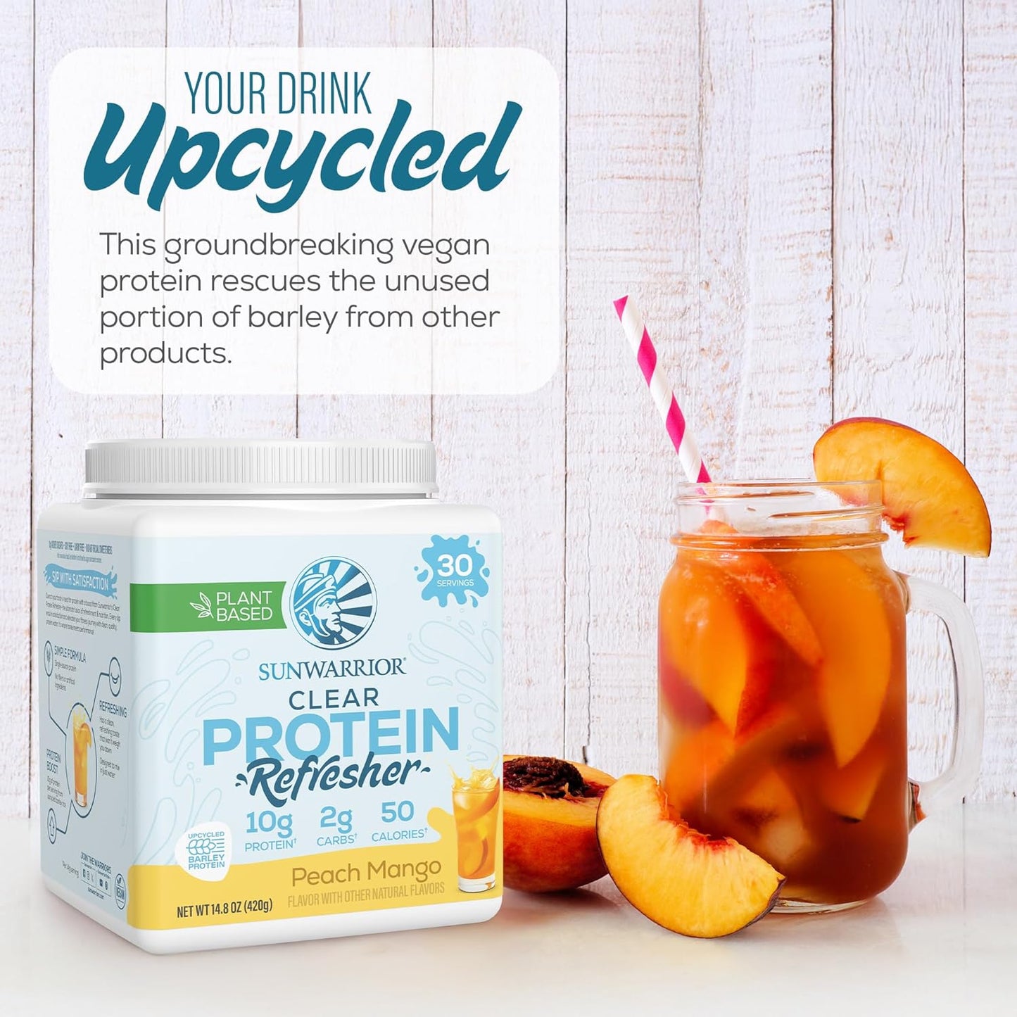 Sunwarrior Clear Protein Powder Peach Mango Flavored - 14.8 oz