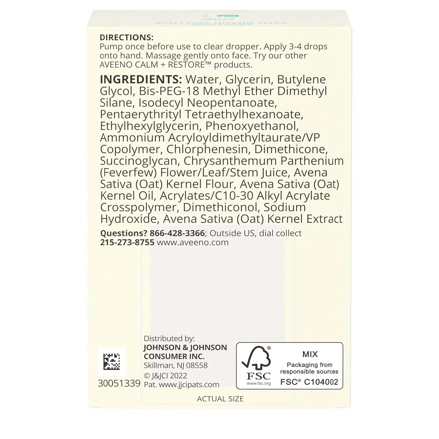 Aveeno Calm + Restore Triple Serum , 1 fl. oz Moisturizing Cream , 0.5 oz