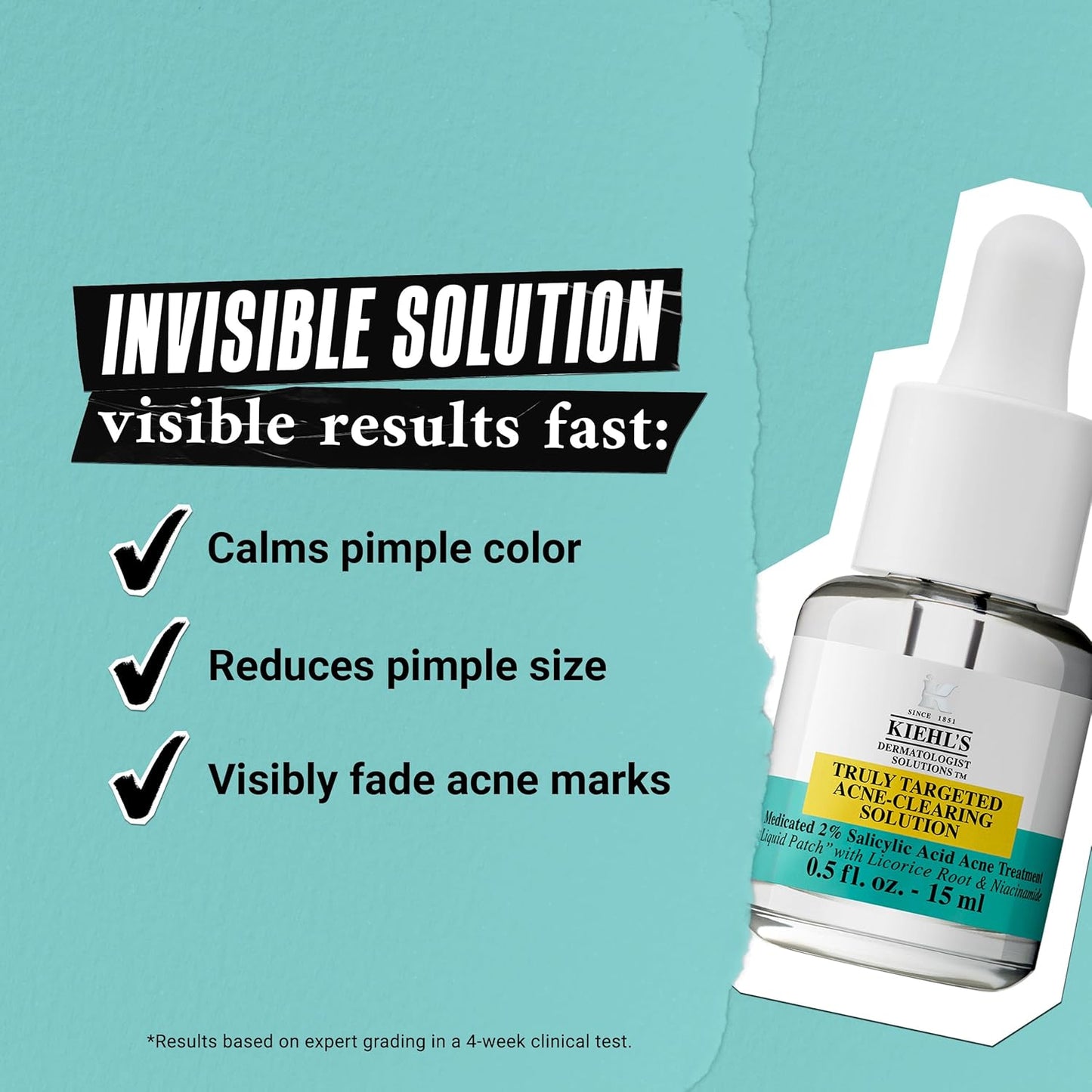 Kiehl's Truly Targeted Acne-Clearing Pimple Patch with 2% Salicylic Acid,0.5 fl oz