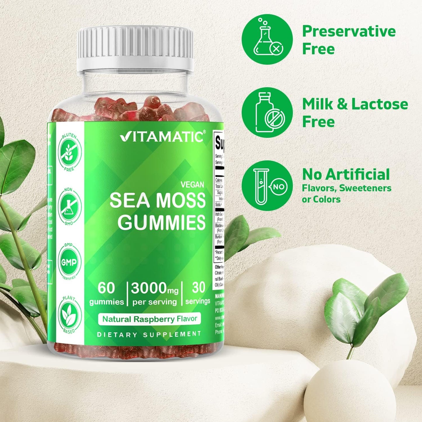 Vitamatic Irish Sea Moss - 60 Vegan Gummies