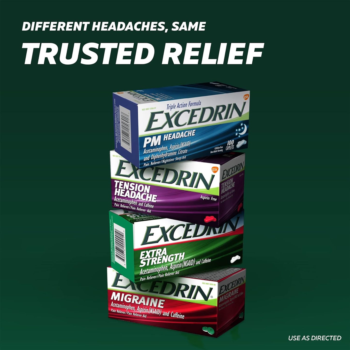 Excedrin PM Sleep Aid with Headache Relief Caplets - 100 Count