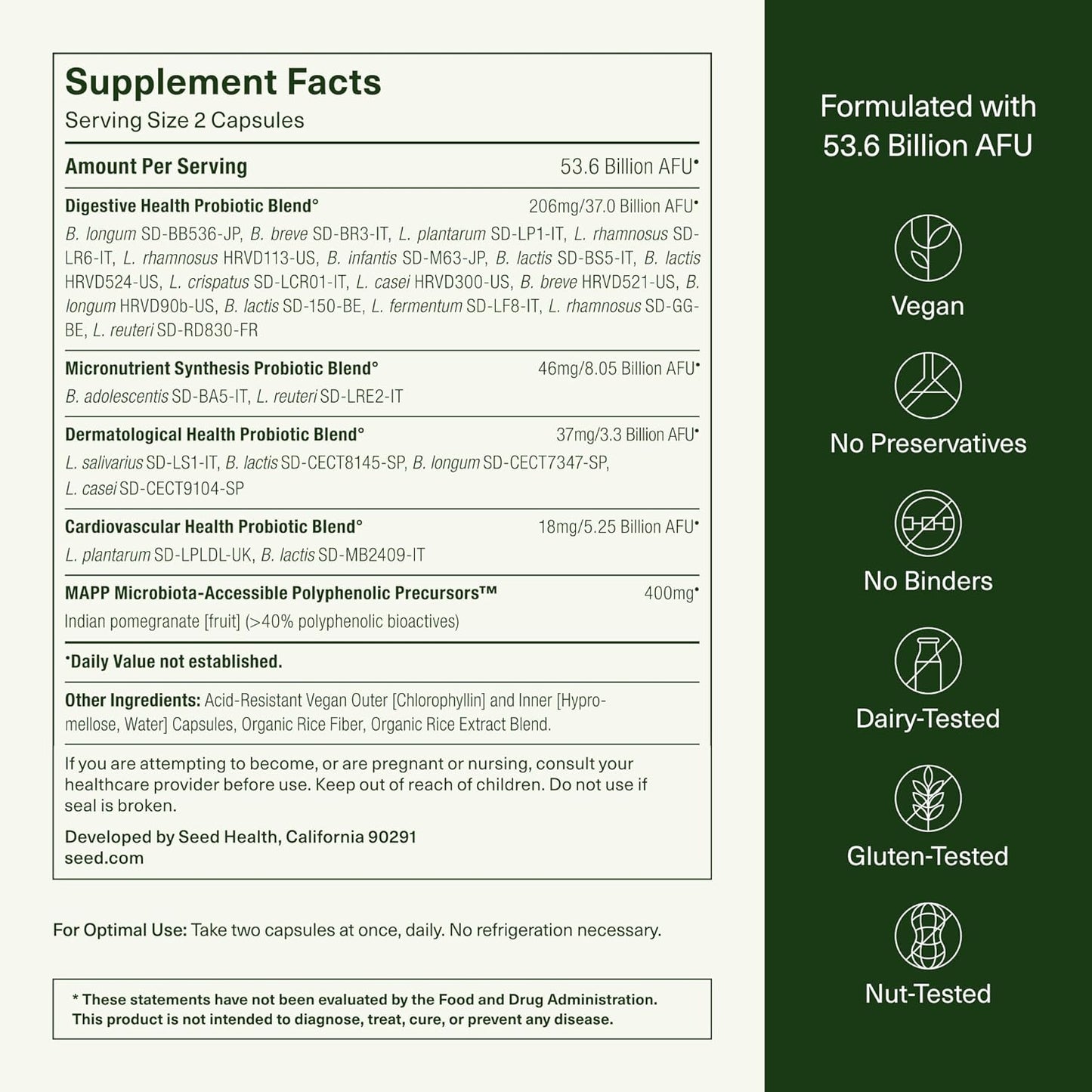 Seed DS-01 Daily Synbiotic - Prebiotic and Probiotic (60 Capsules)
