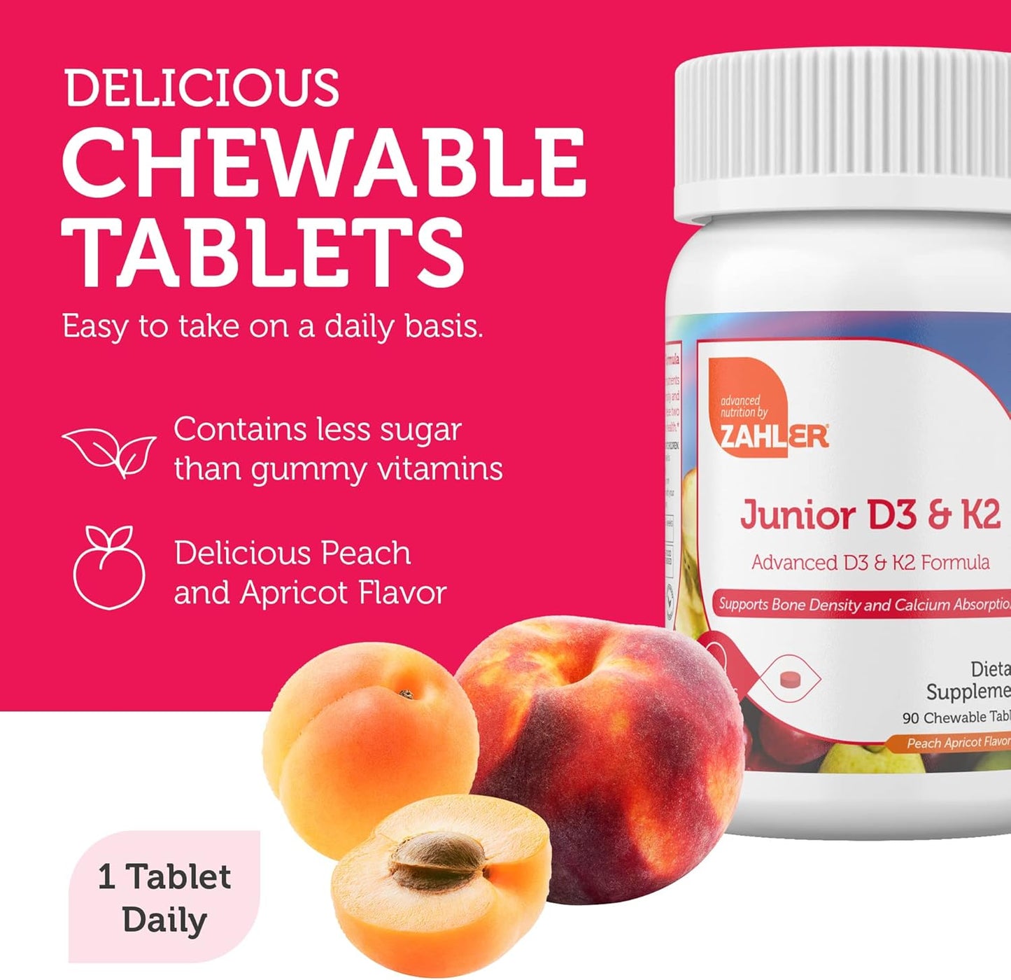 Zahler - Junior Vitamin D3 + K2 Chewable 90 Tablets