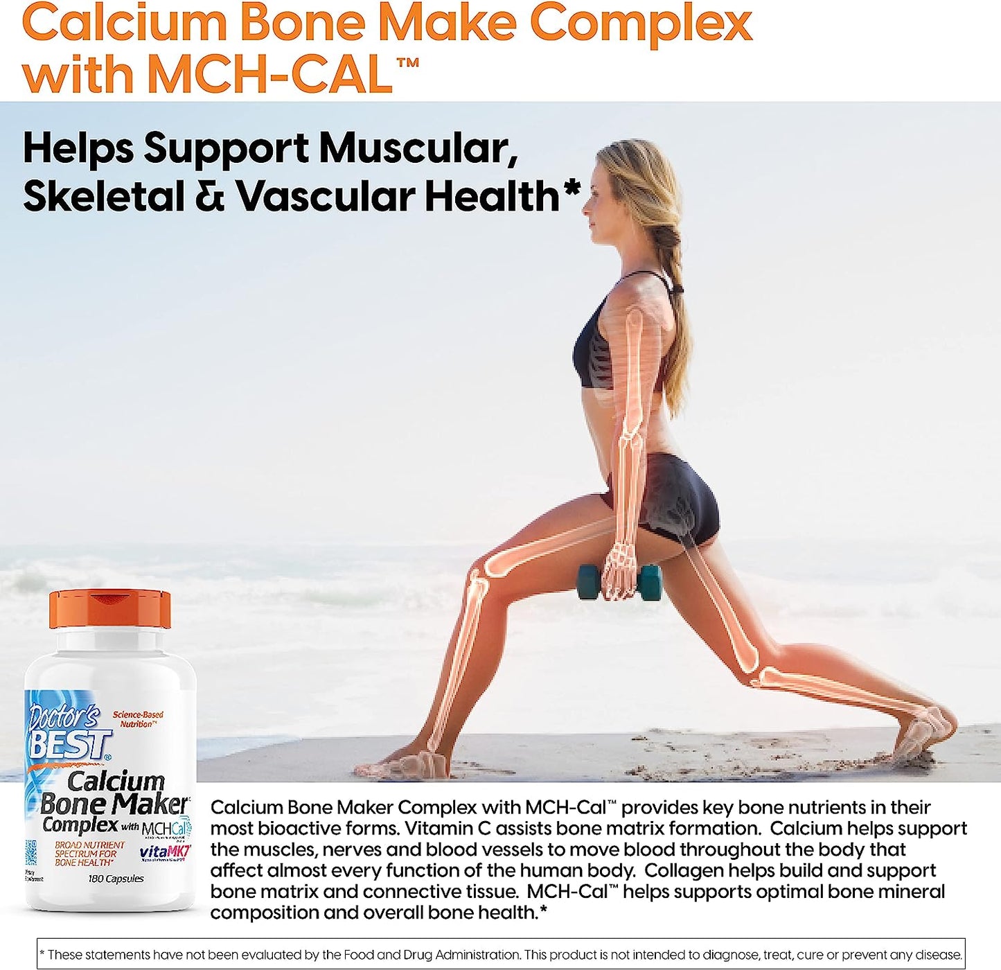 Doctor's Best Calcium Bone Maker Complex with MCHCal,180 Caps