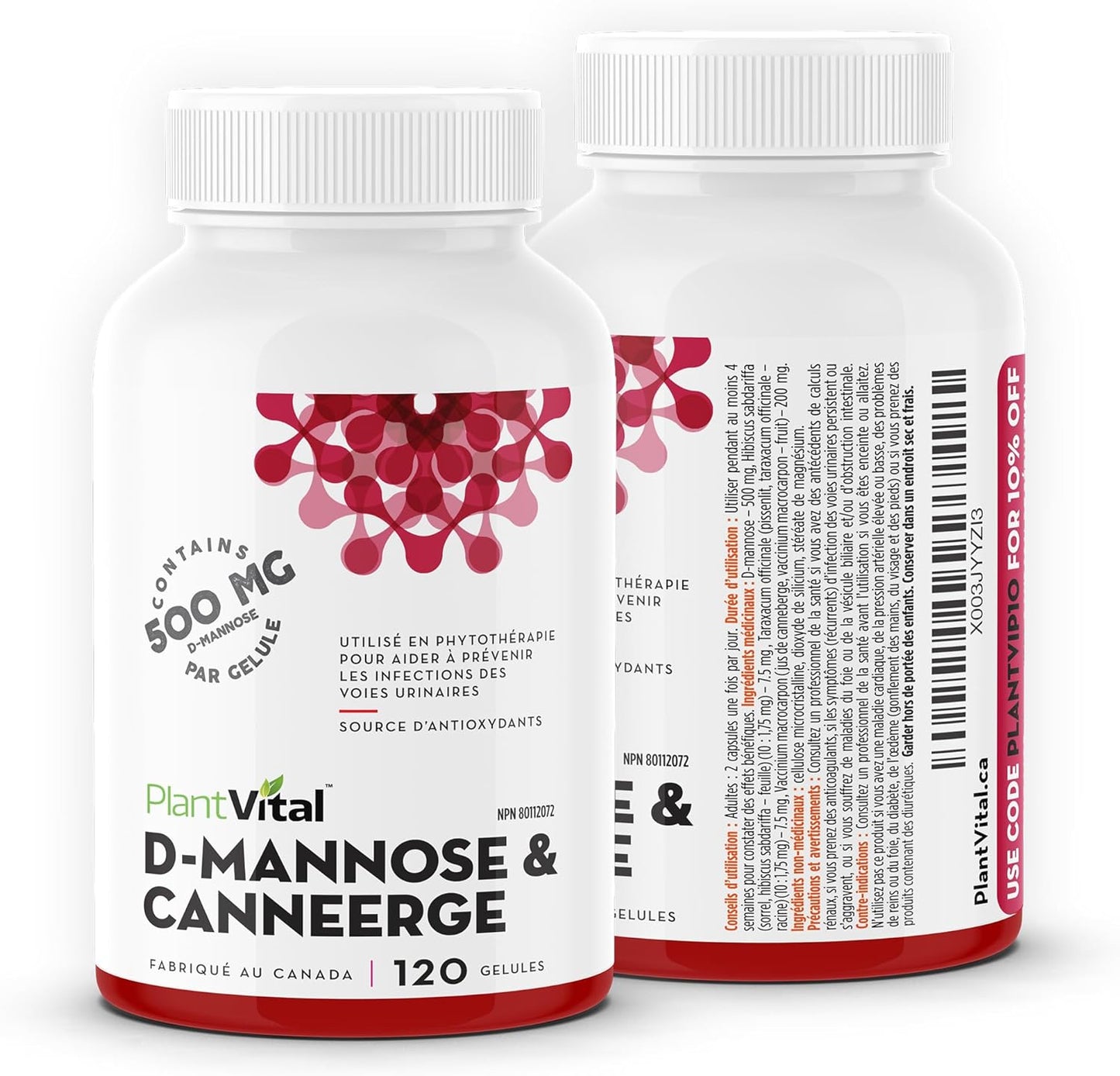 Plantvital with Cranberry - D-mannose 120 count