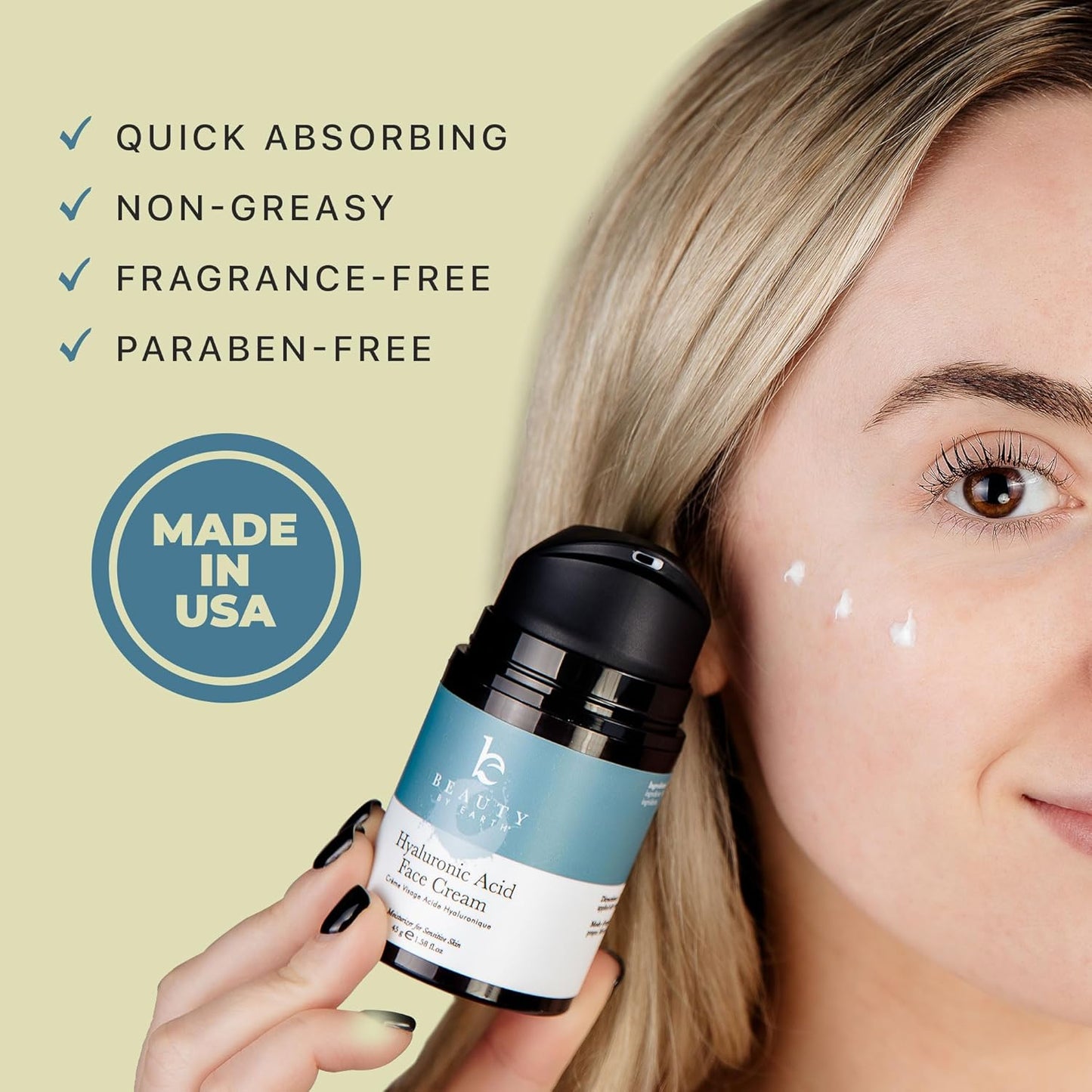 Beauty By Earth Hyaluronic Acid Moisturizer for Face -1.58 fl oz