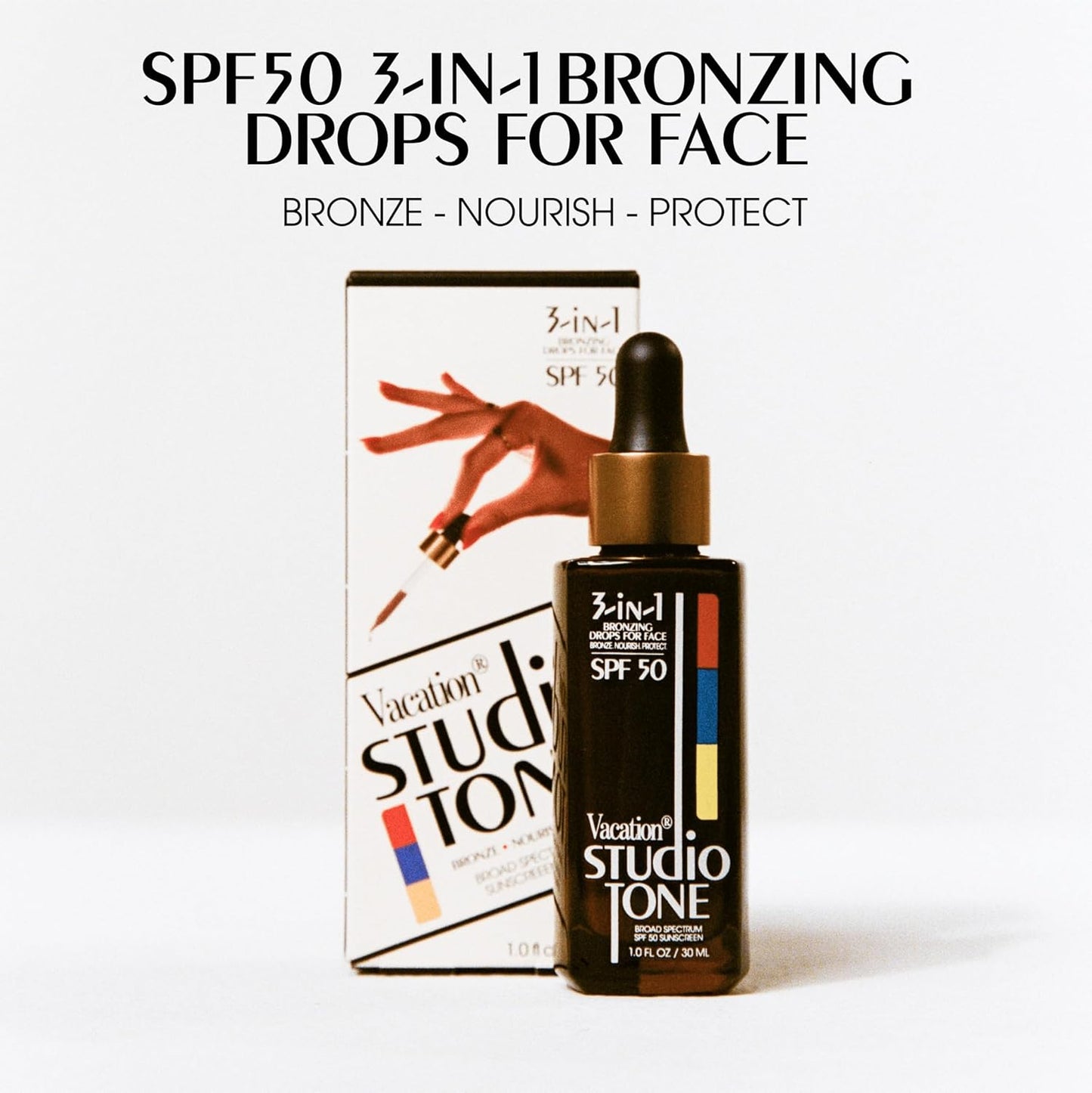 Vacation Studio Tone SPF 50 Sunscreen Bronzing Drops For Face,1 Fl. Oz.