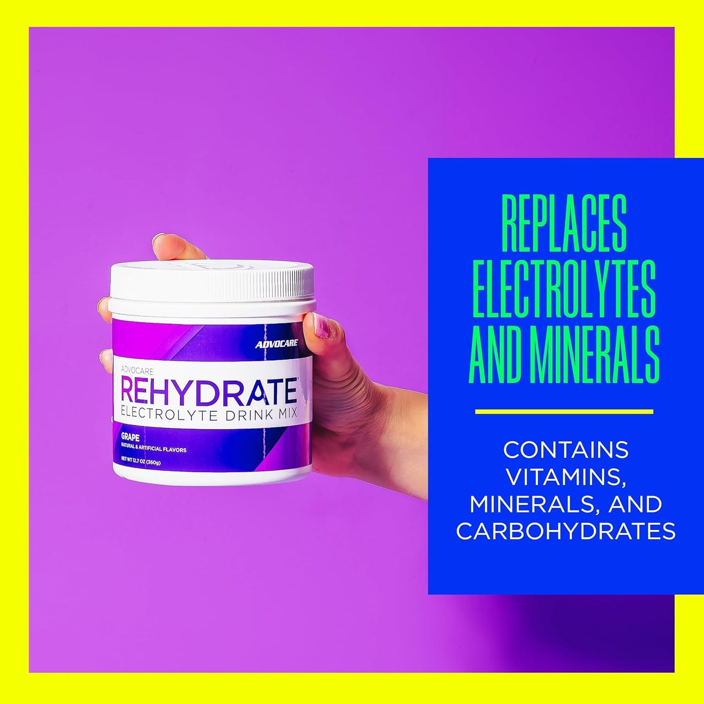 AdvoCare Rehydrate Electrolyte Drink Mix - Grape, 12.7 oz