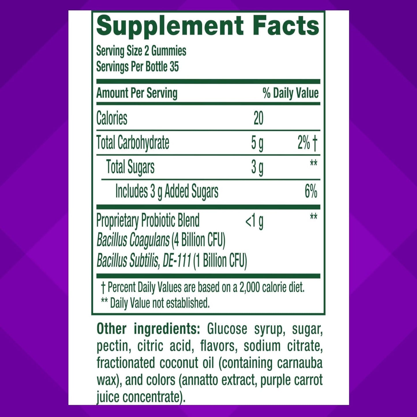 Vitafusion Probiotic Gummy Raspberry, Peach and Mango Flavors - 70 Count
