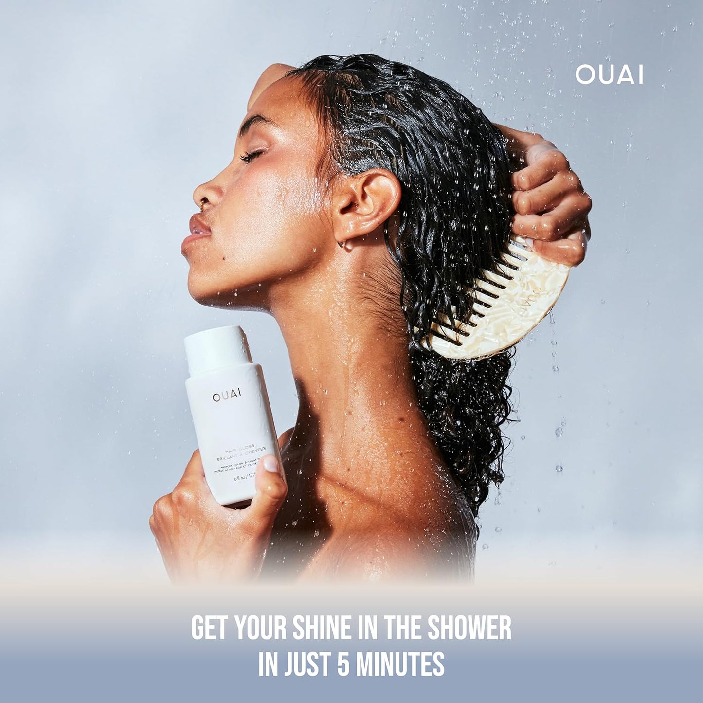 OUAI Hair Gloss - In-Shower Shiny Hair Treatment & Glaze with Frizz Control - 6 Oz