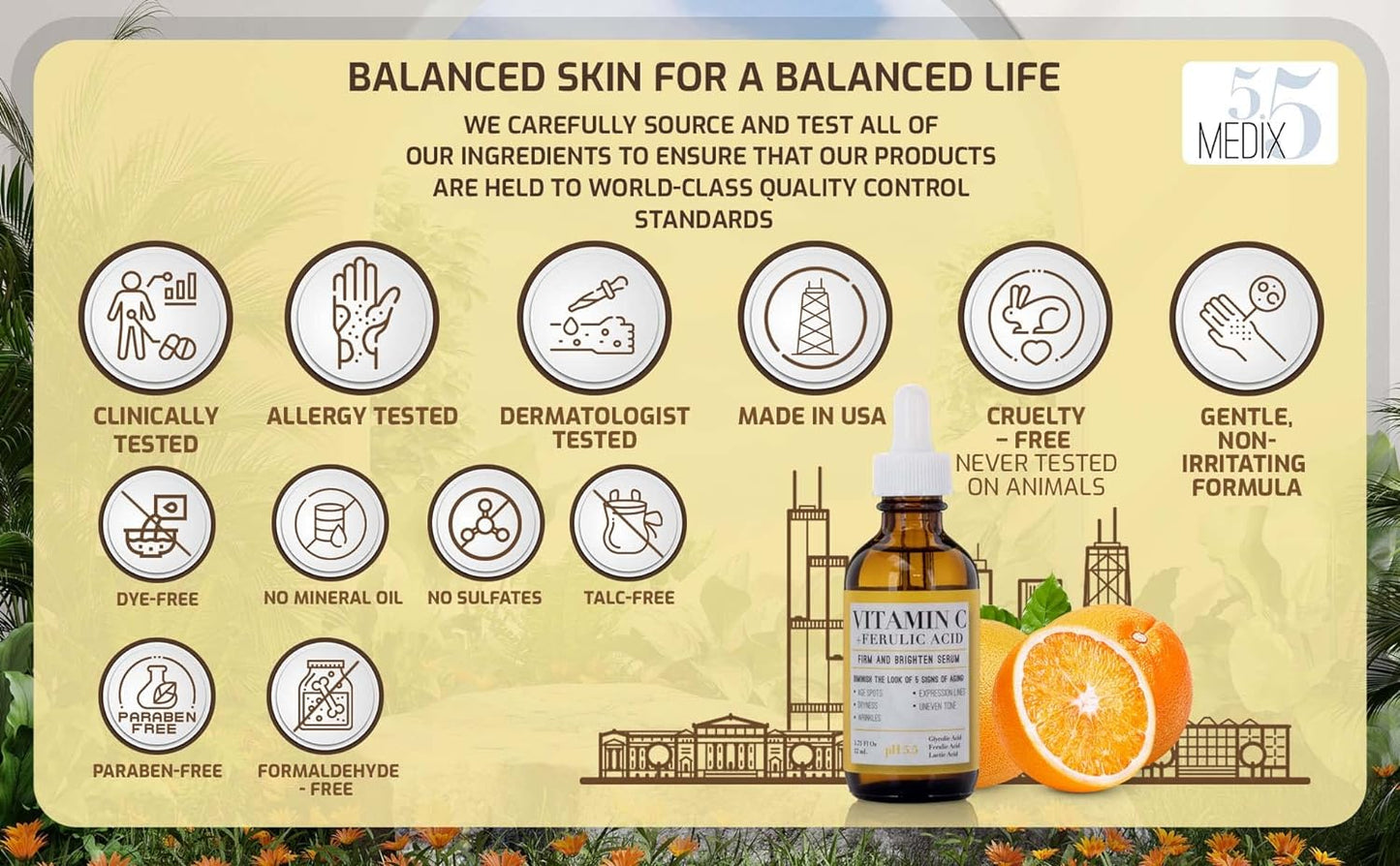 Medix Vitamin C Facial Serum Skin Care Booster For Age Spots, Wrinkles, & Fine Lines