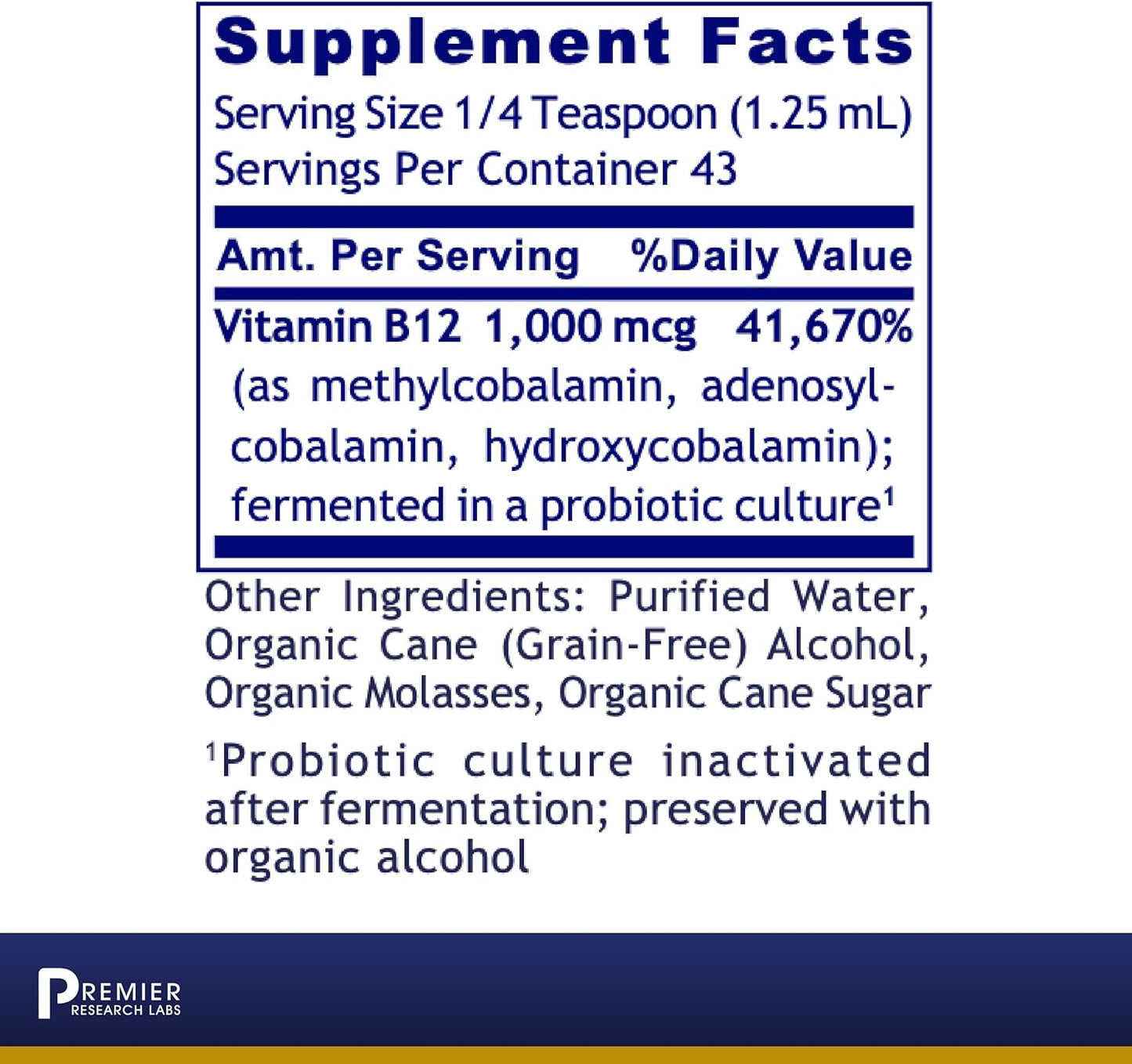 Premier Research Labs B12-ND - High-Potency Vitamin B12 - 2 fl oz
