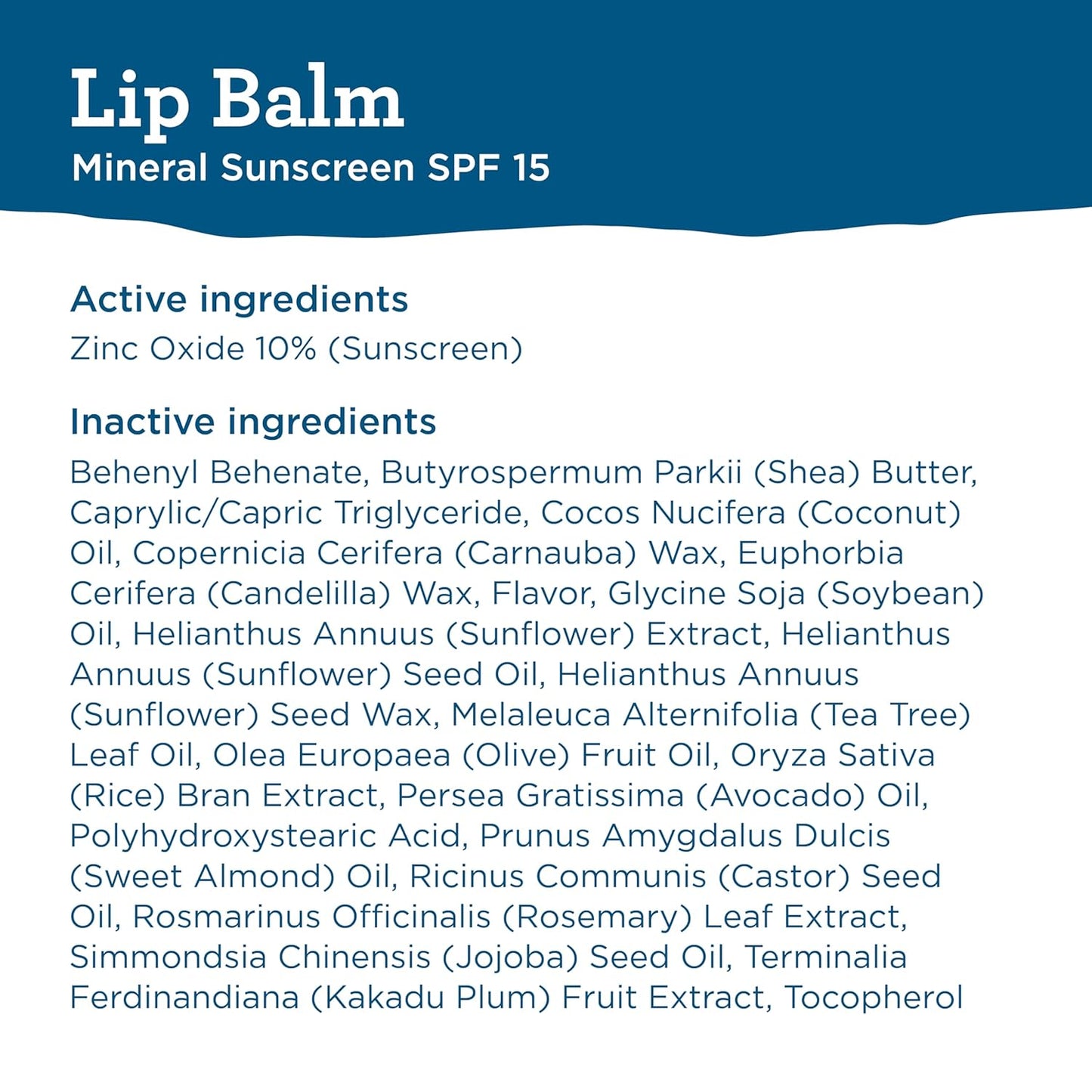 BLUE LIZARD Mineral SPF 15 Lip Balm, 3-Pack - 0.13 oz.