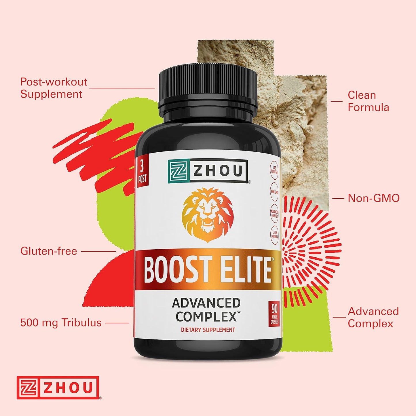 Zhou Boost Elite, Formulated to Increase Stamina 90 Veggie Caps