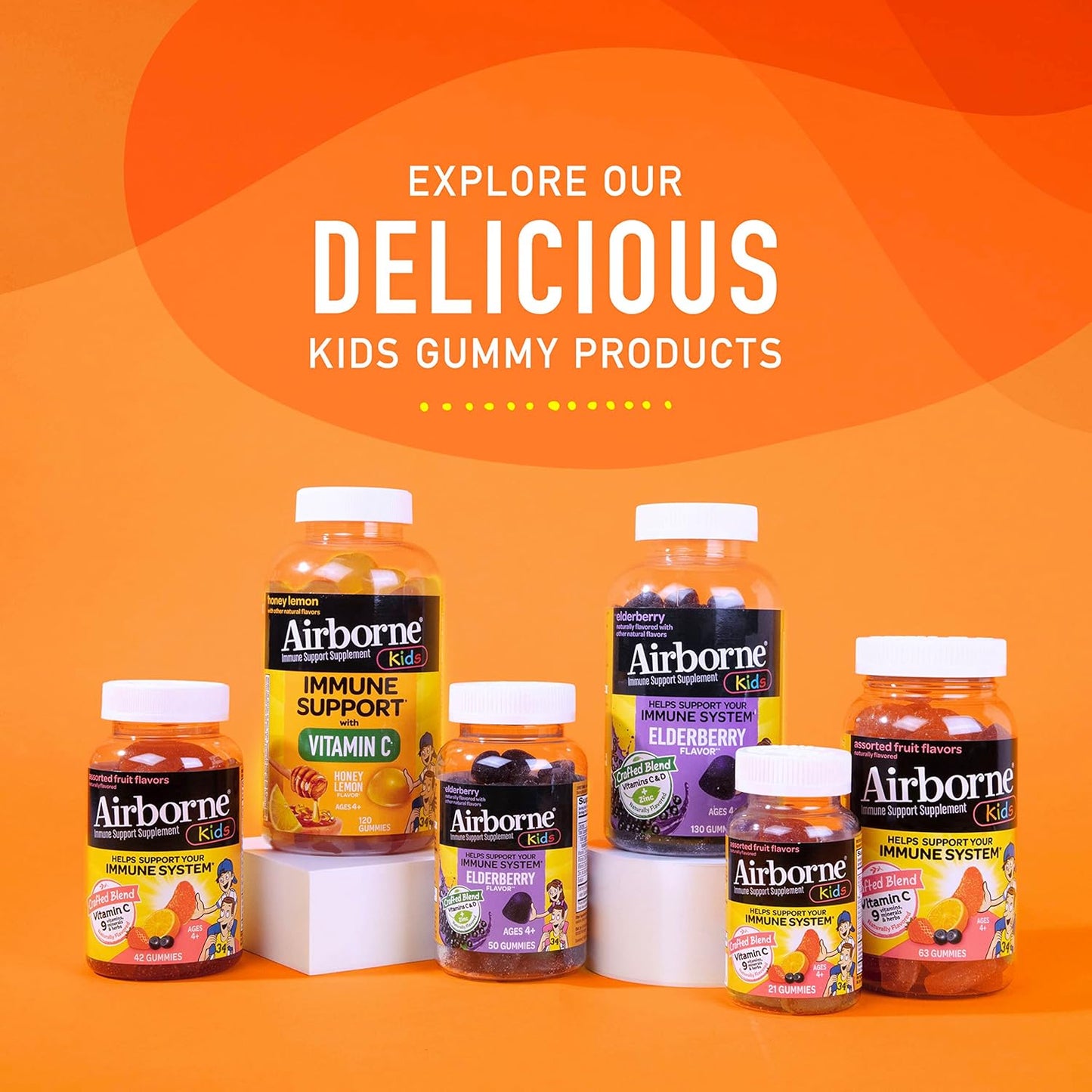 Airborne Kids Elderberry + Zinc & Vitamin C 50 Gummies