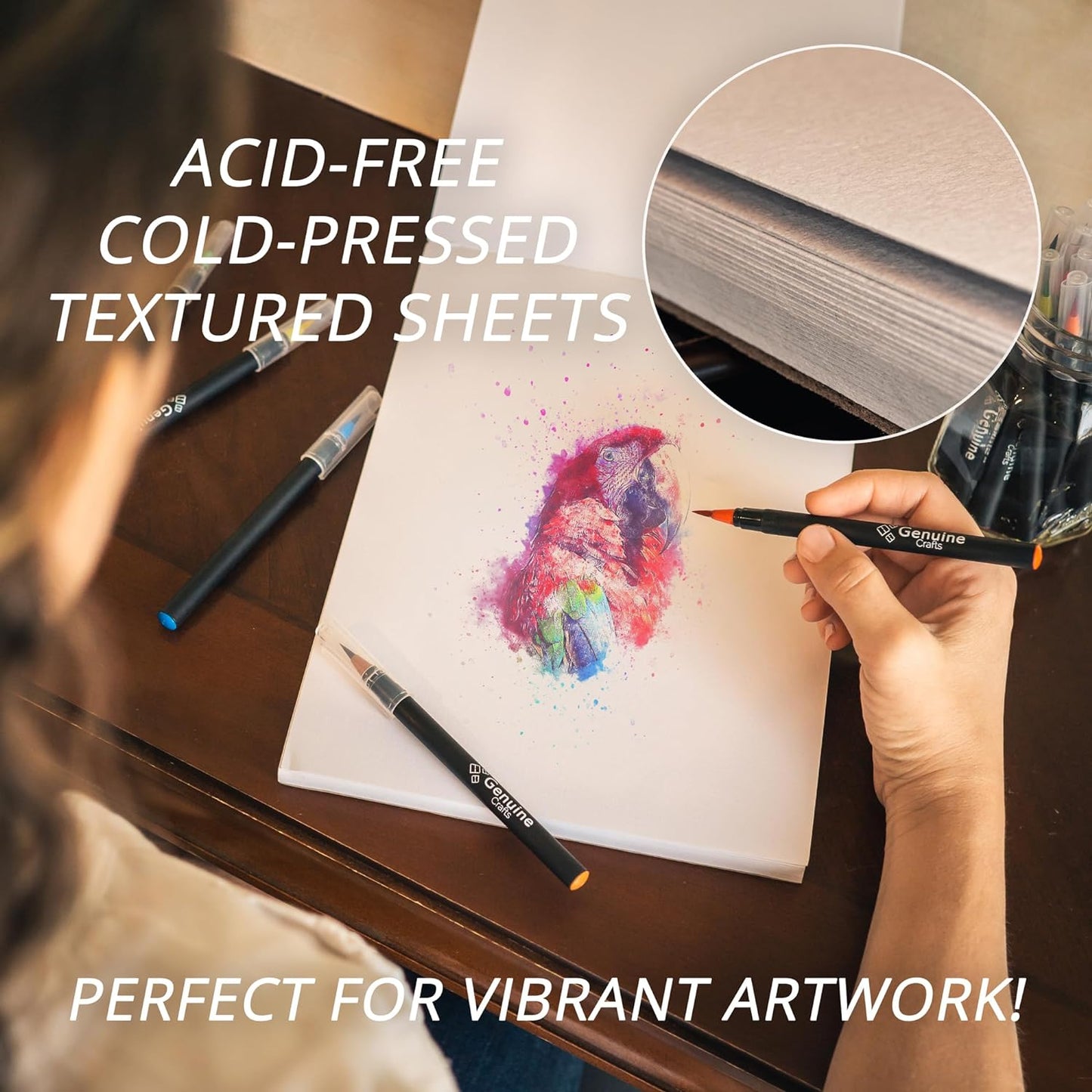 GenCrafts Watercolor Paper Pad 2 Pack 60 Sheets