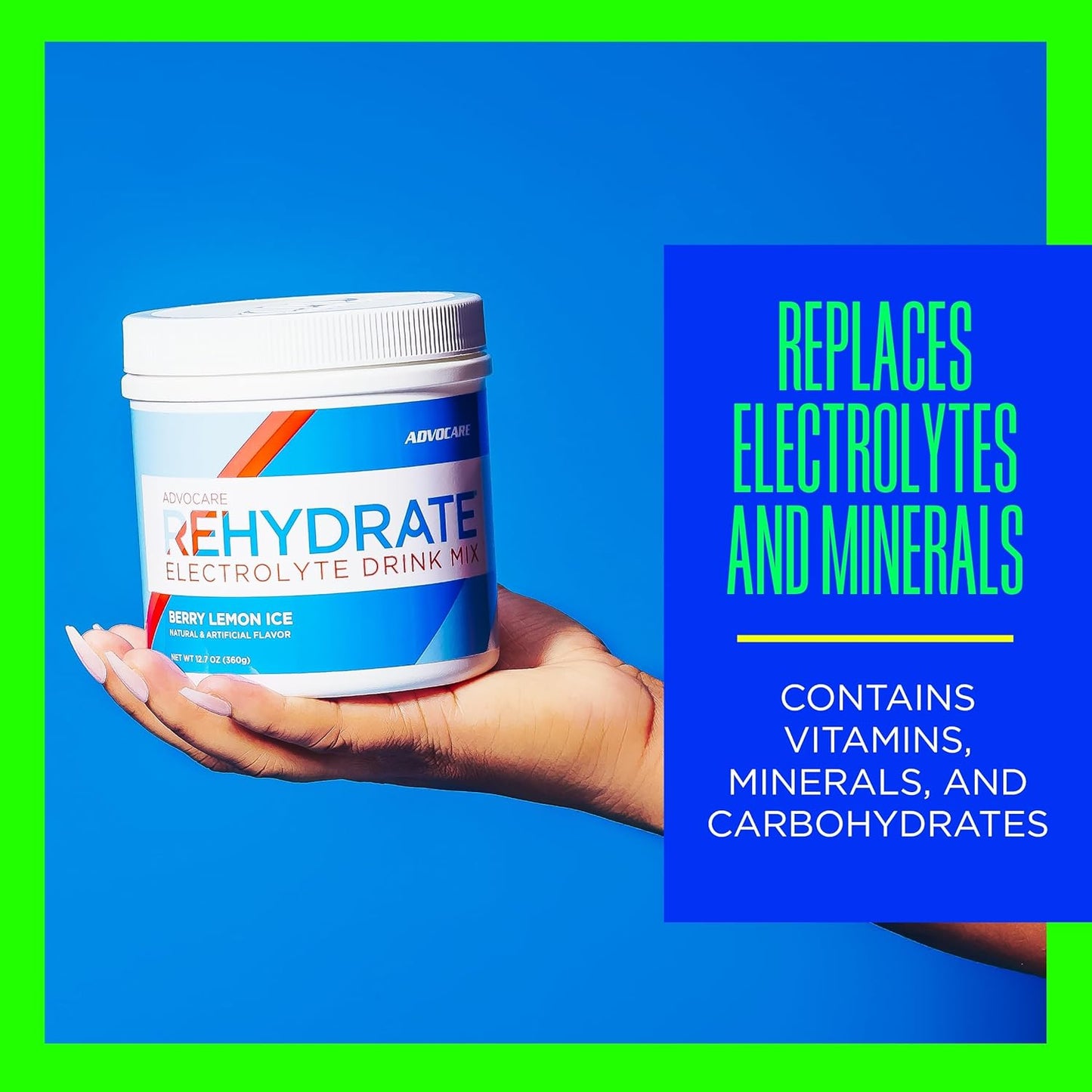 AdvoCare Rehydrate Electrolyte Drink Mix -- Berry Lemon Ice, 12.7 oz