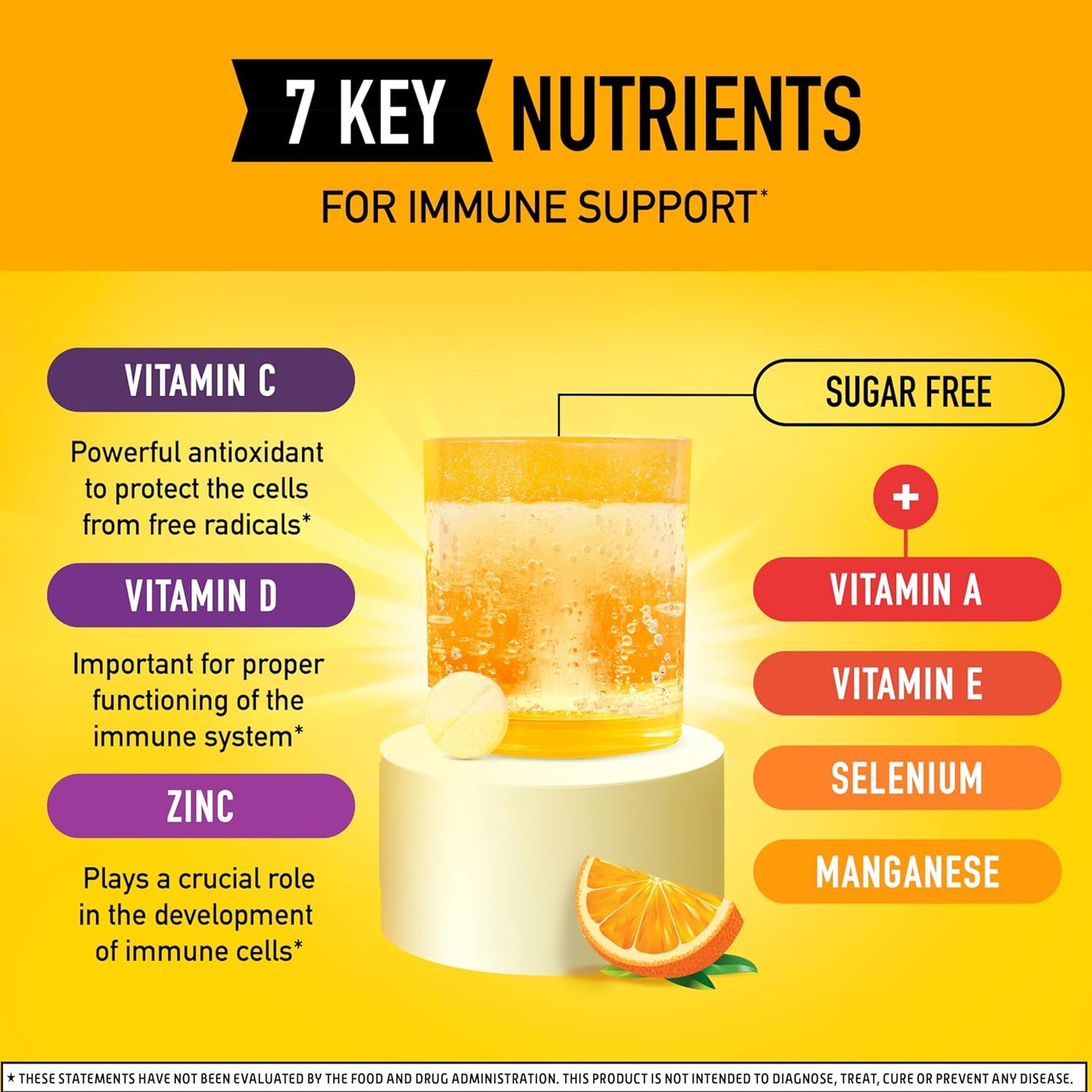 Airborne Vitamin C 1000mg Zesty Effervescent 30 Tablets(Pack of 3)