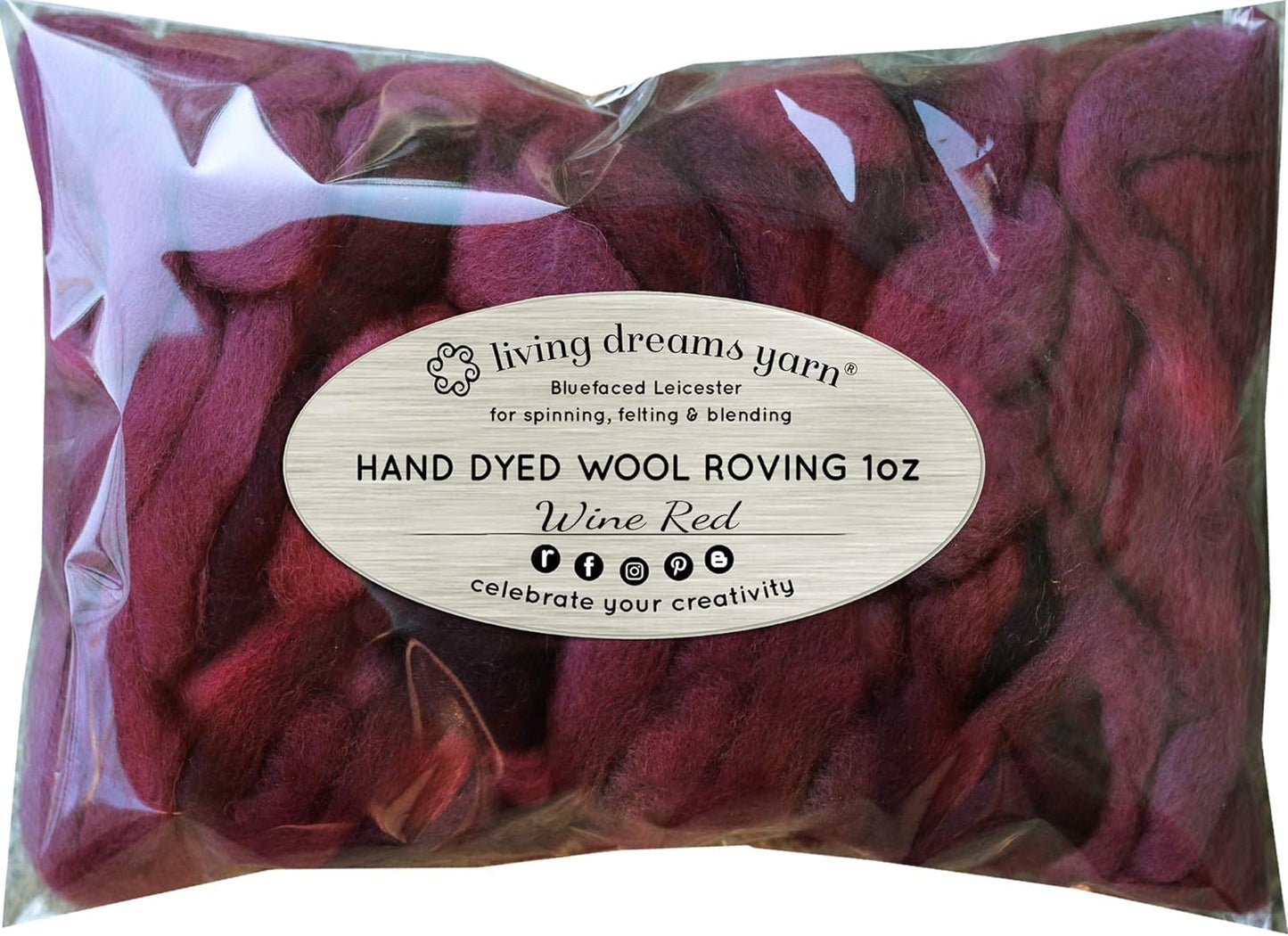 Wool Roving Hand Dyed. Super Soft BFL Combed Top