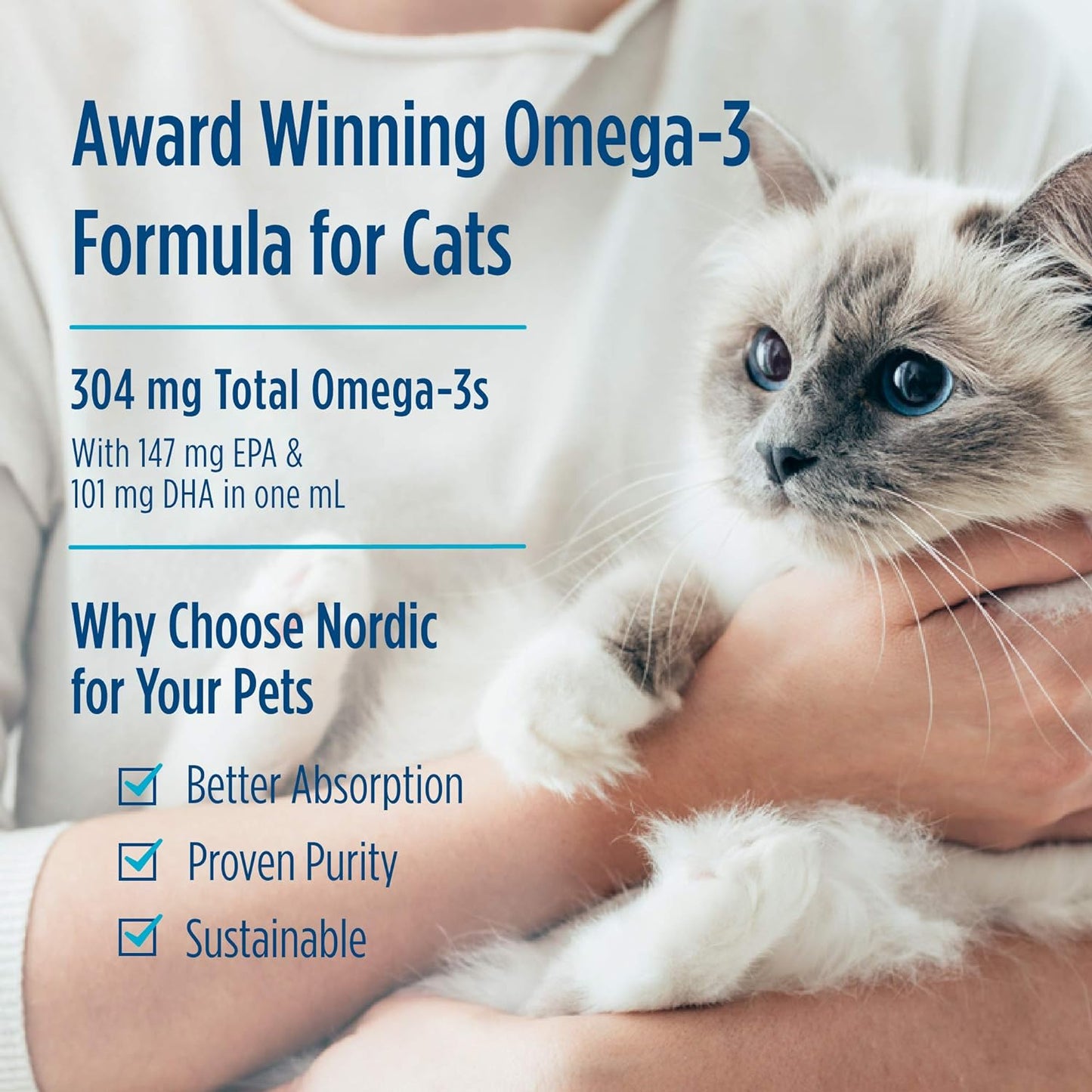 Nordic Naturals Omega-3 Cat,- 304 mg with Fish Oil for Cats - 2 oz