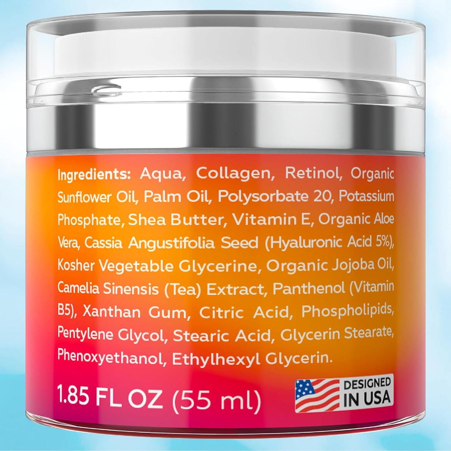 Retinol Cream for Face with Hyaluronic Acid Day-Night Anti-Aging Moisturizer
