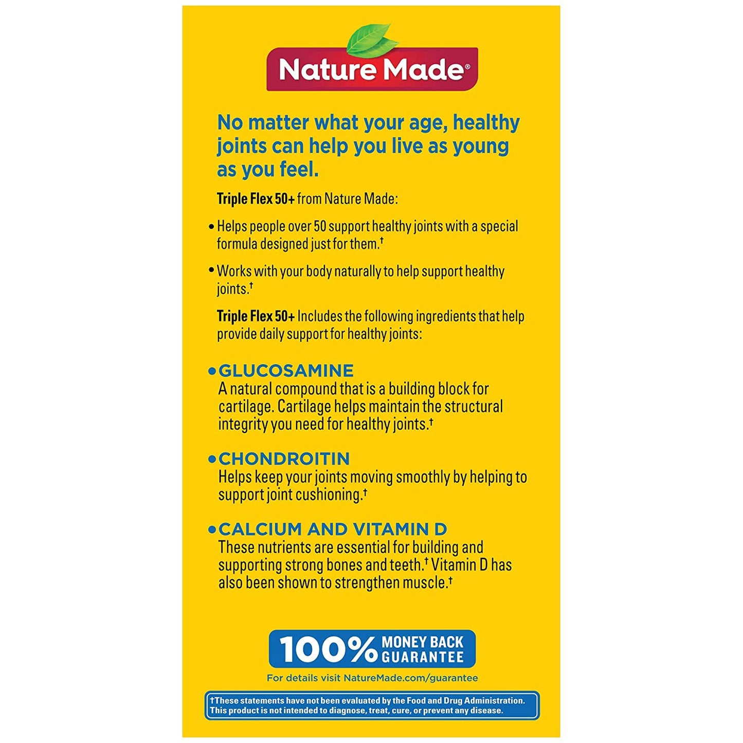 Nature Made Triple Flex 50+, Value Size 120 Caplets