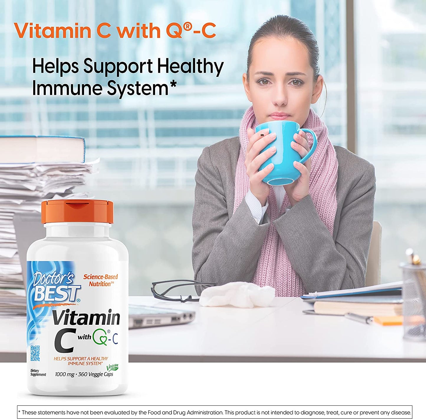 Doctor's Best Vitamin C with Quali-C 1000 mg, Healthy Immune System, 360 Count