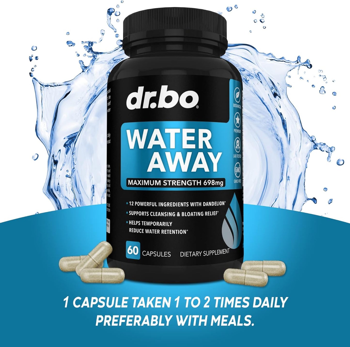 Water Pills Diuretics for Water Retention -60 capsules