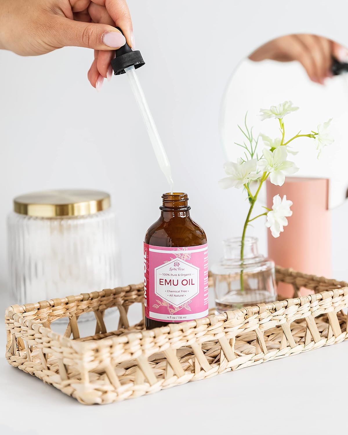 Leven Rose Emu Oil, 100% Pure Natural Hair Strengthener