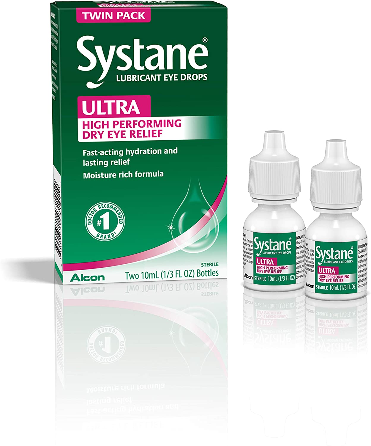 Systane Ultra High Performance Lubricant Eye Drops, Twin Pack 20 ml (Pack of 2)