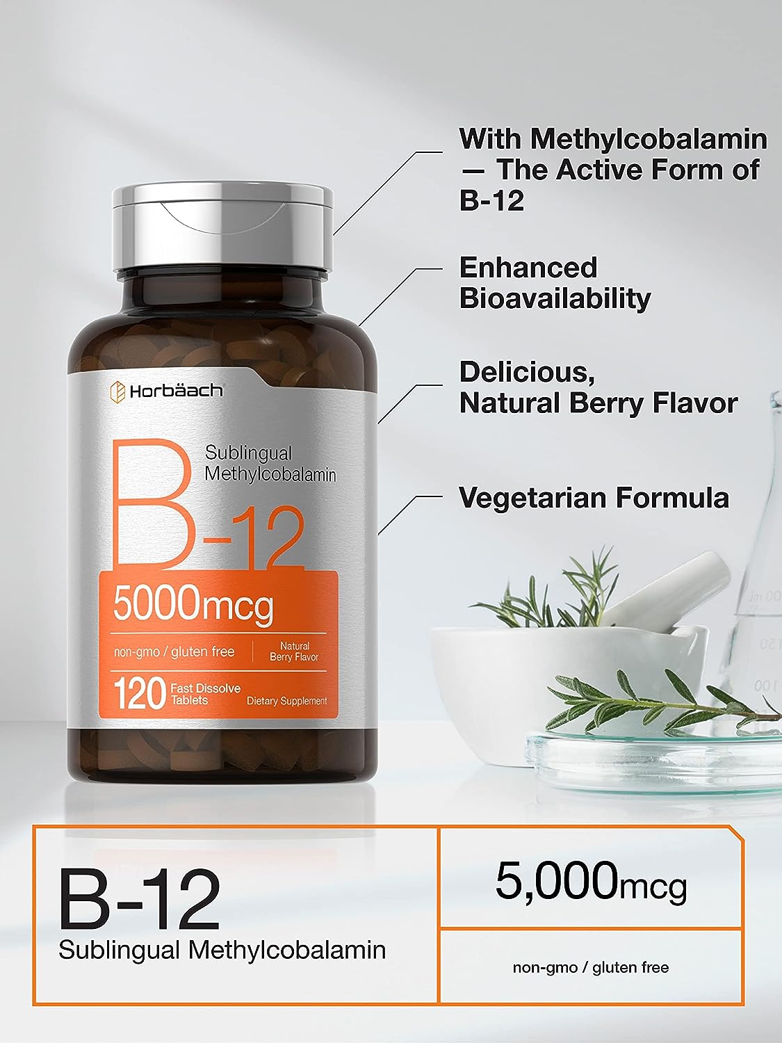B12 Sublingual Methylcobalamin 120 Fast Dissolve Tablets