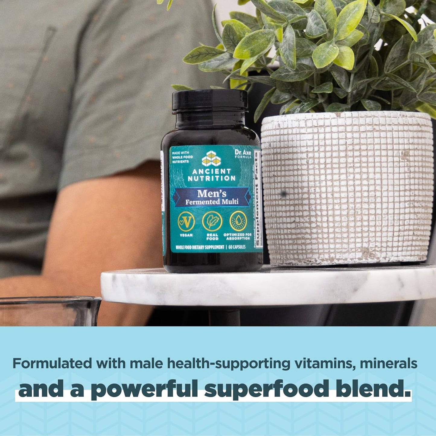 Multivitamin for Men by Ancient Nutrition, Men's Fermented 60 count