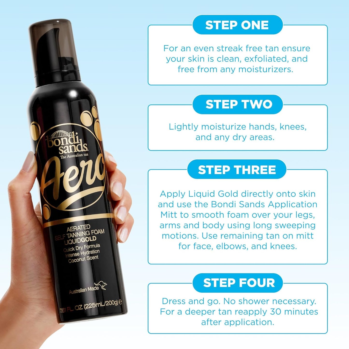 Bondi Sands Aero Liquid Gold Self Tanning Foam 7.61 Oz