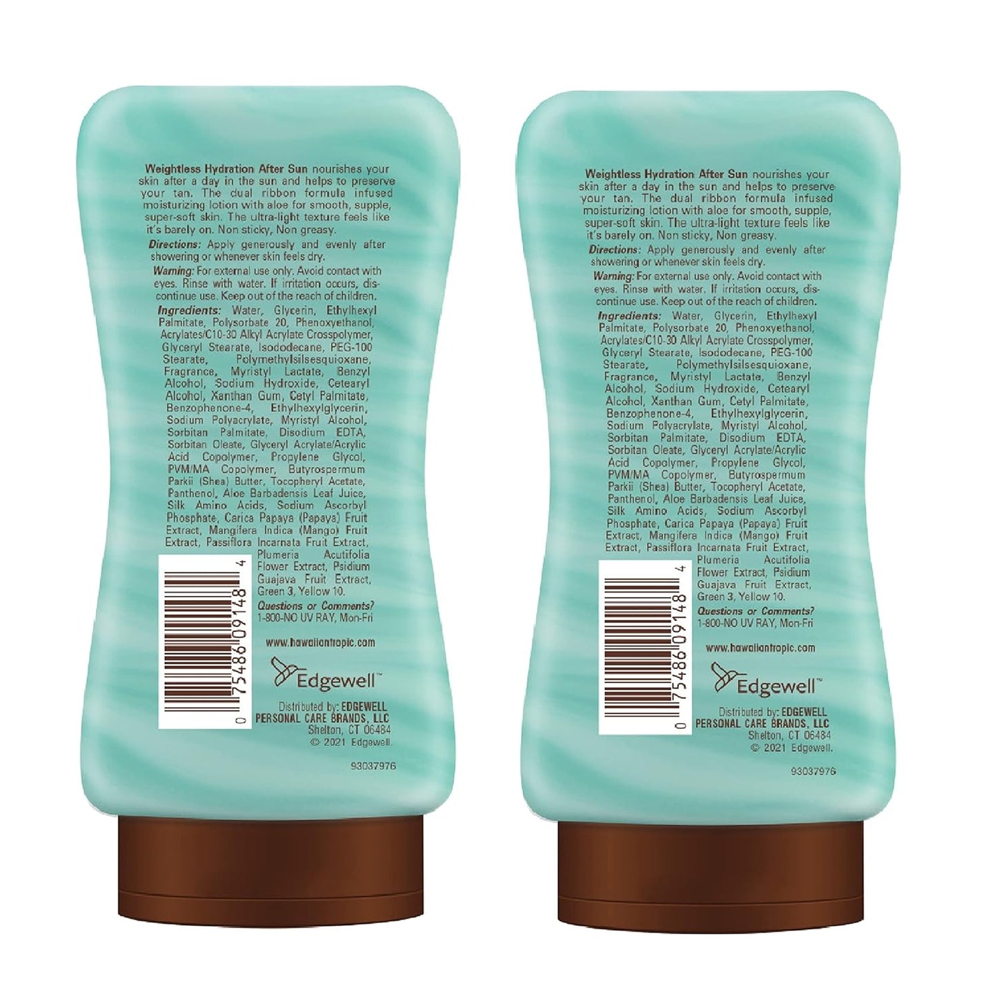 Hawaiian Tropic Weightless Hydration After Sun Lotion with Aloe, 6oz Twin Pack