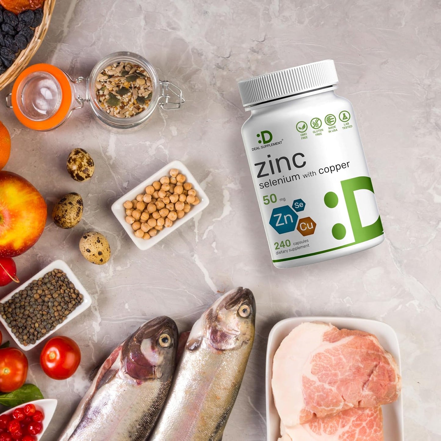 Zinc with Selenium with Copper, 240 Capsules